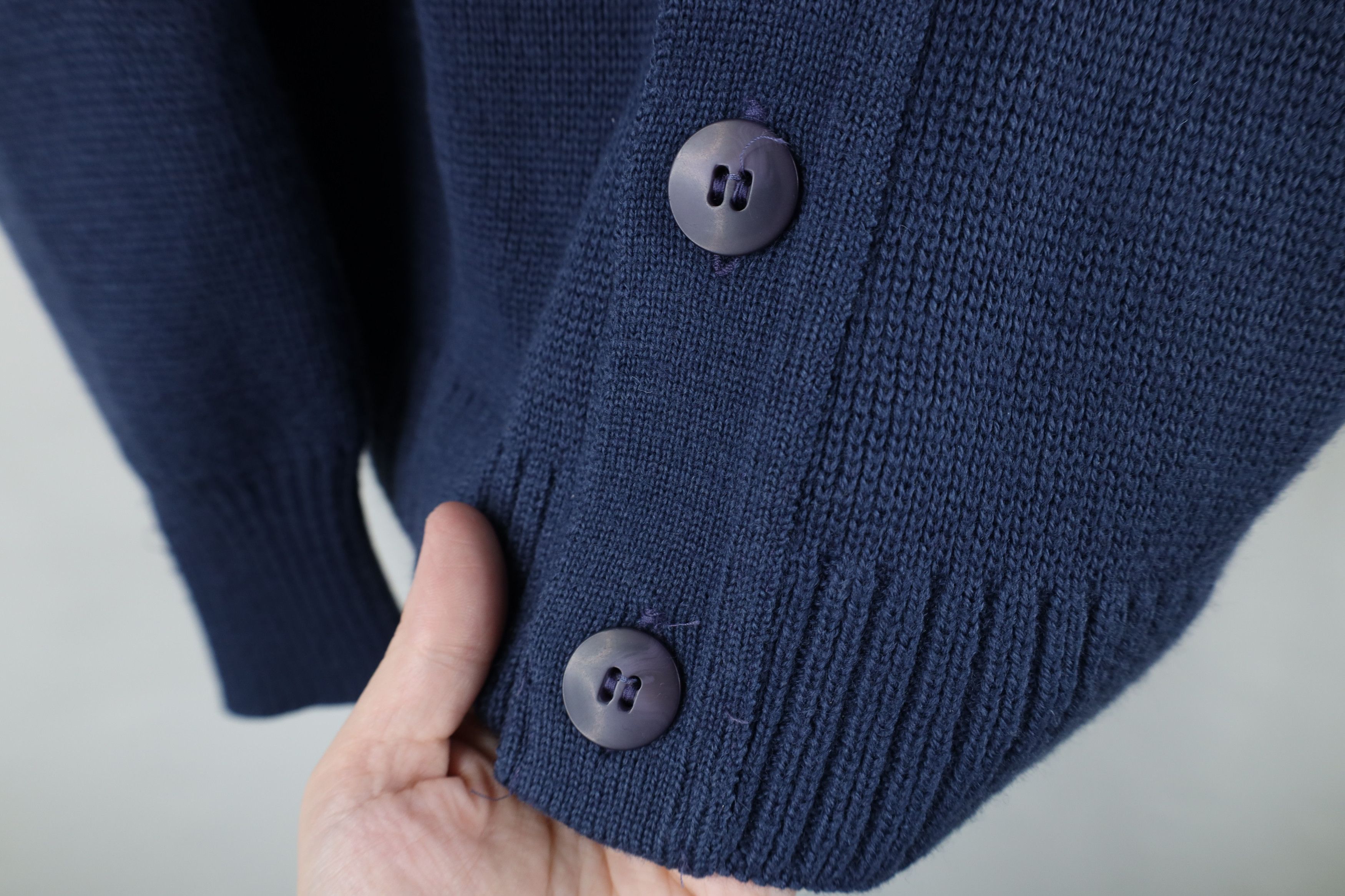 Vintage Vintage 90s Knit Military Commando Cardigan Sweater Blue USA Size US S / EU 44-46 / 1 - 4 Thumbnail