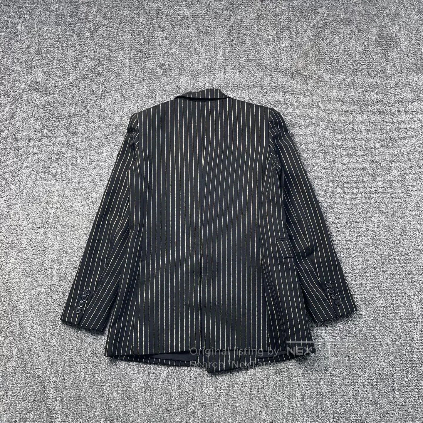 Saint Laurent Paris Saint Laurent Black Pinstripe Blazer. Size S / US 4 / IT 40 - 1 Thumbnail