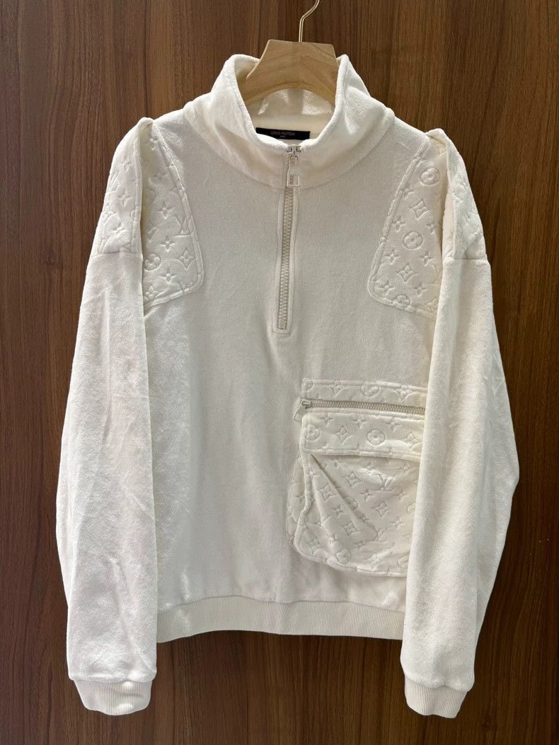 Louis Vuitton Louis Vuitton White half zip sweatshirt Size US M / EU 48-50 / 2 - 1 Thumbnail