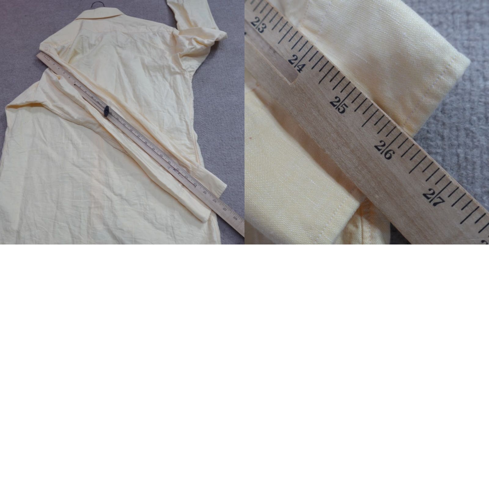 Vintage Spier & Mackay Shirt Large 16.5 Yellow Solid Linen Blend Slim Size US L / EU 52-54 / 3 - 8 Thumbnail