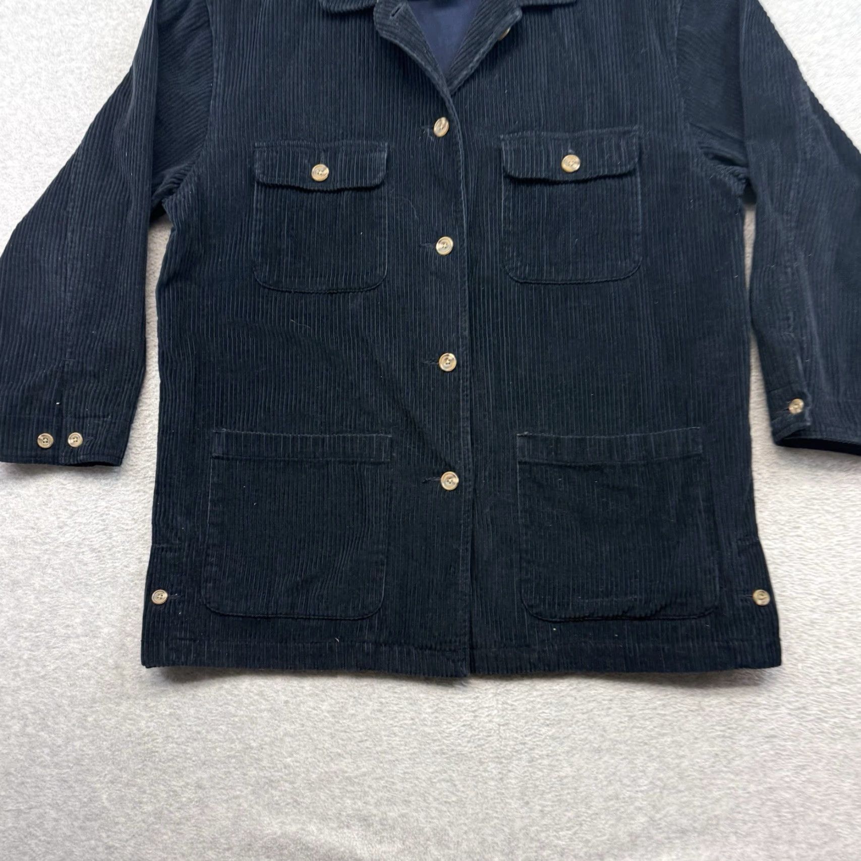 Eddie Bauer VINTAGE Eddie Bauer Jacket Womens M Navy Blue Corduroy Chore Barn Coat Button Jacket Size M / US 6-8 / IT 42-44 - 2 Thumbnail