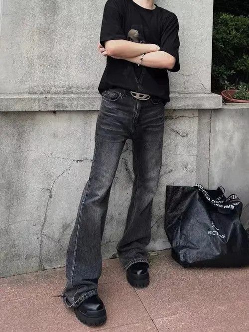 VIBE Faded Washed Flare Jeans Size US 32 / EU 48 - 3 Thumbnail