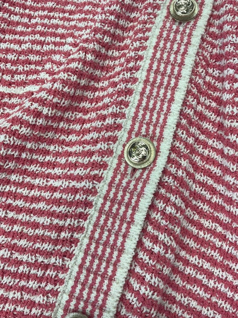 Chanel chanel Pink and white long striped knitted cardigan dress Size XS / US 0-2 / IT 36-38 - 2 Thumbnail