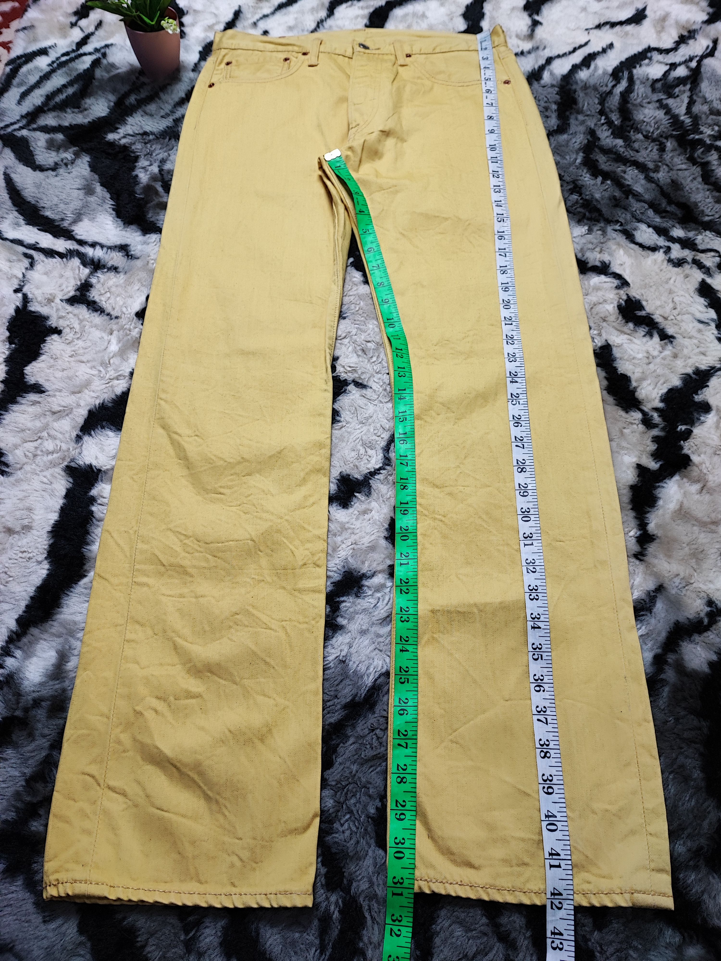 Levi's Levi’s 501 Button Fly Yellow Jeans Straight Cut Size US 31 - 5 Thumbnail
