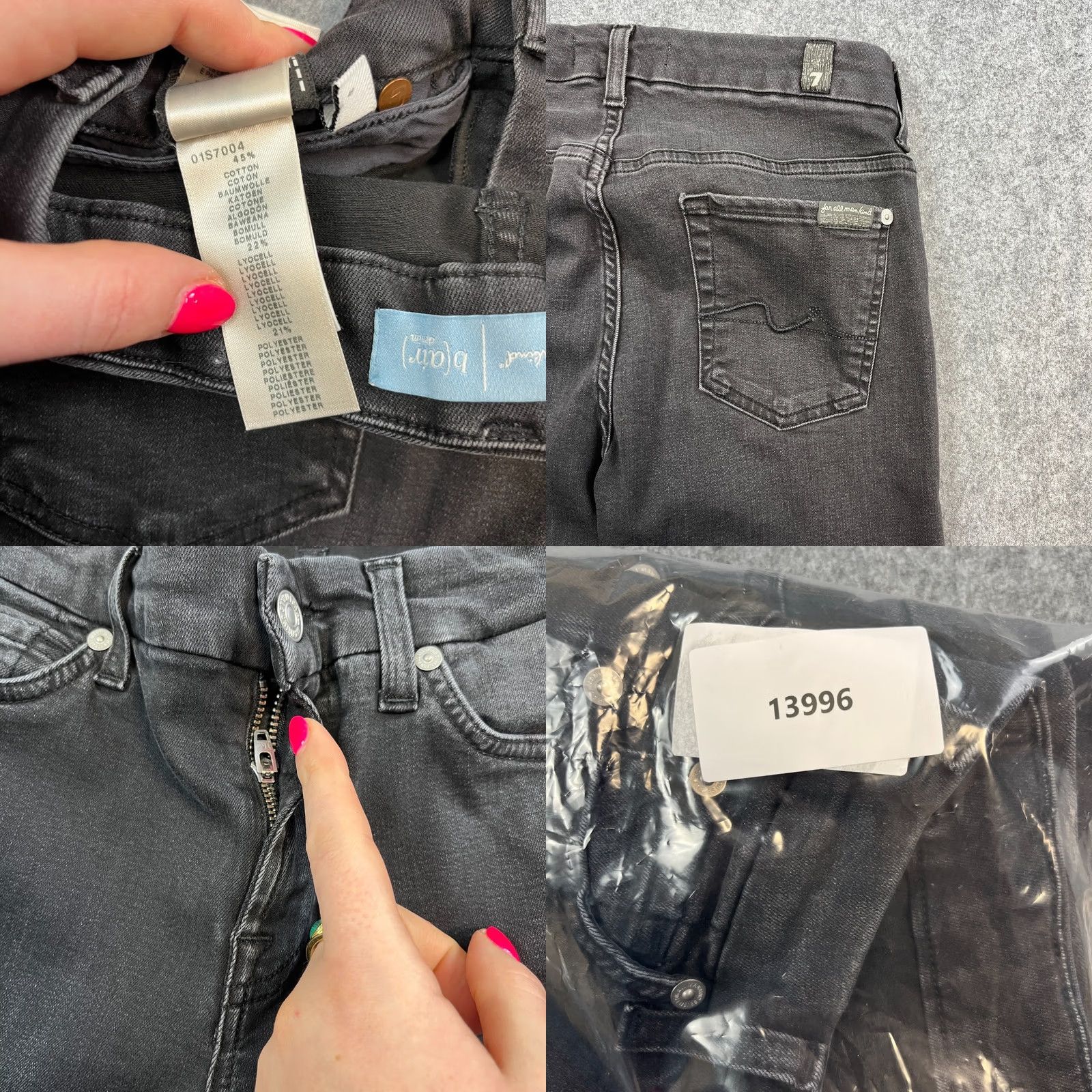 7 For All Mankind VINTAGE 7 For All Mankind Kimmie Jeans Straight Womens 26 30 UK 8 Black Denim Stretch 5-Pocket Modern Rise Mid Womens Size 30" / US 8 / IT 44 - 9 Thumbnail