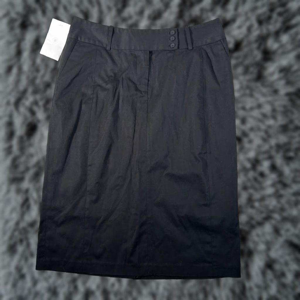 Vintage Argyle Black Pencil Skirt Size 8 Women Knee Length Office Chic Preppy Casual Business Straight & Pencil Size 30" / US 8 / IT 44 - 1 Thumbnail