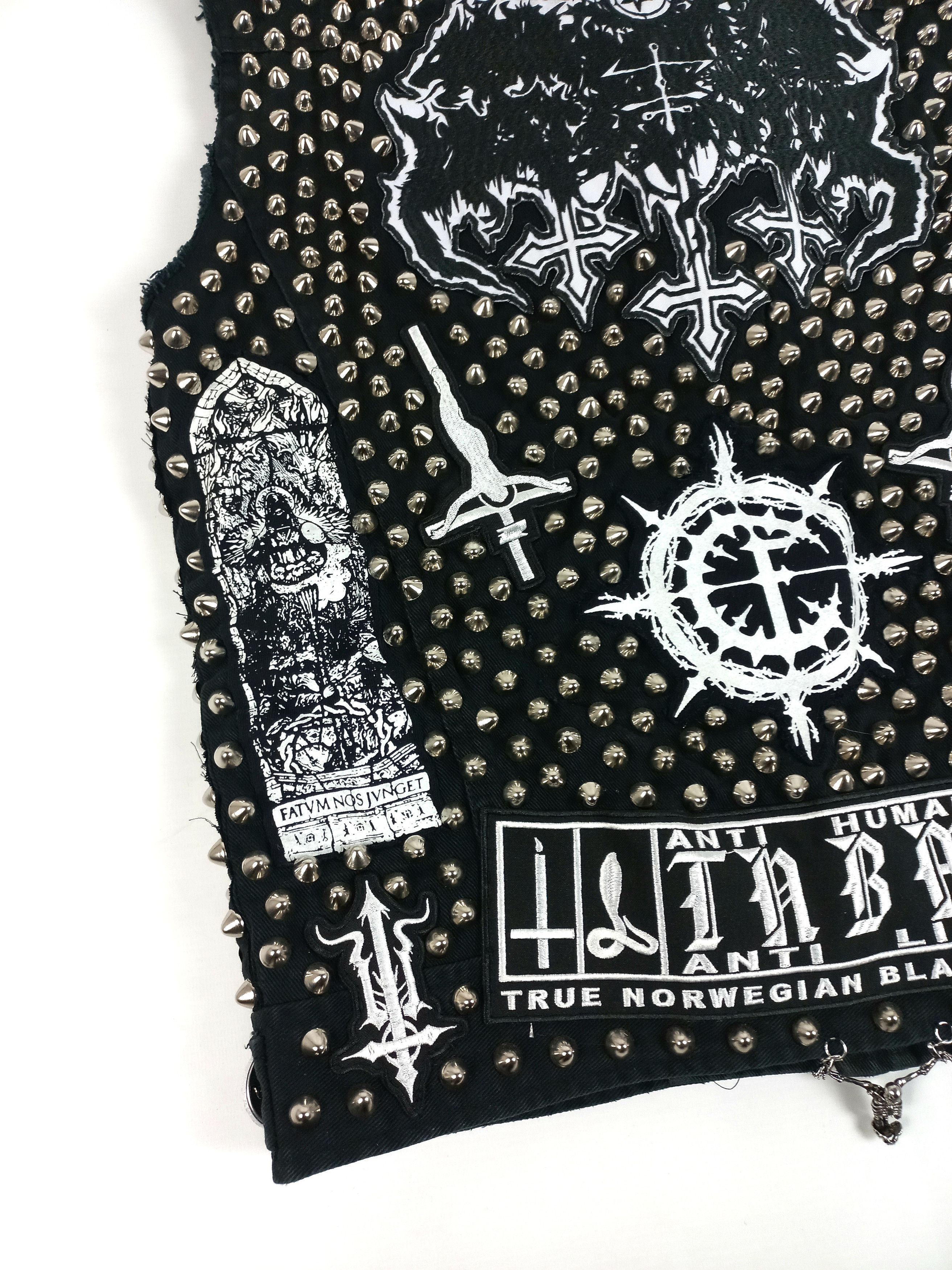 Band Tees × Vintage Rare custom Black Metal denim vest battle vest battle jacket Size US M / EU 48-50 / 2 - 4 Thumbnail