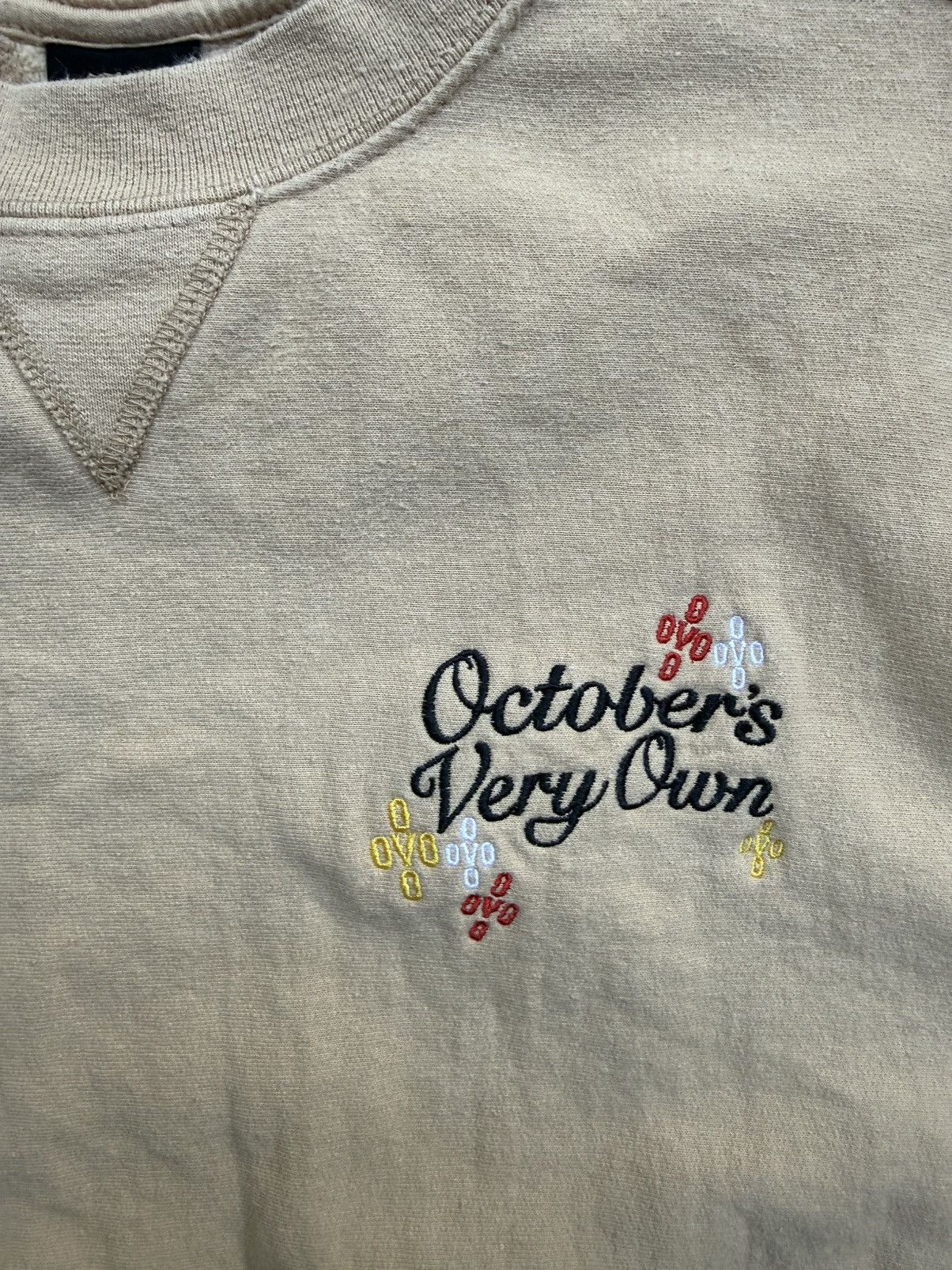 October's Very Own OVO tan Pom Pom embroidered crewneck Size US M / EU 48-50 / 2 - 2 Thumbnail