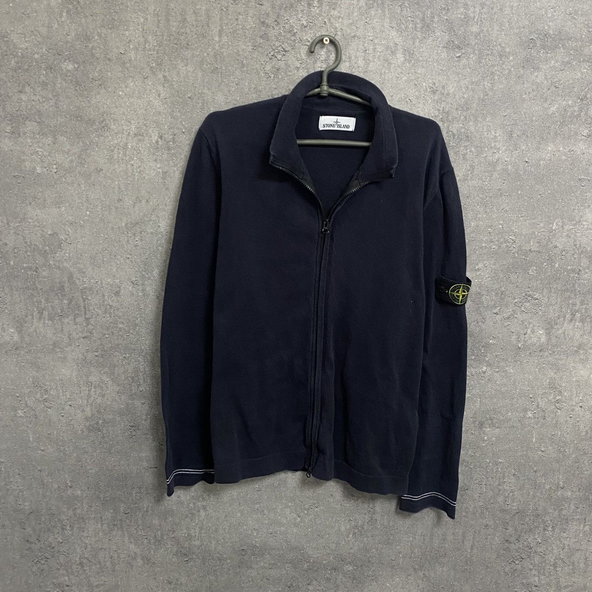 Stone Island Full Zip Hoodie Knit Sweater
