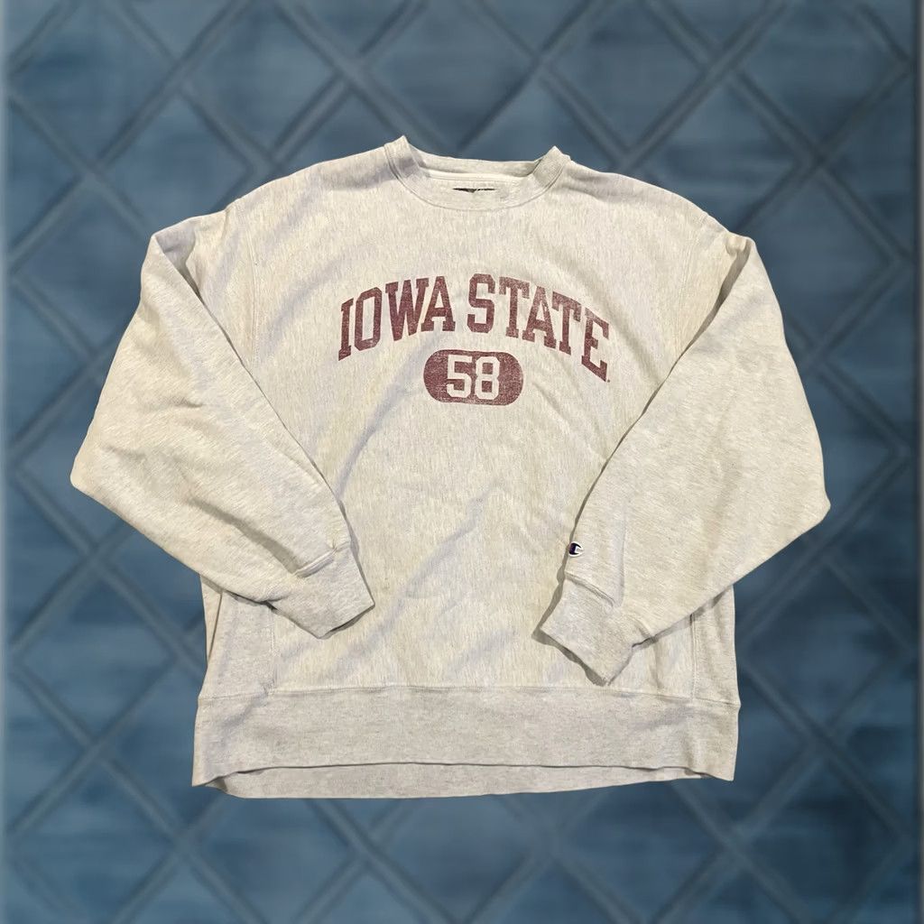 Champion VINTAGE Champion Reverse Weave IOWA STATE Crewneck Sweatshirt XL #58 Size US XL / EU 56 / 4 - 1 Thumbnail