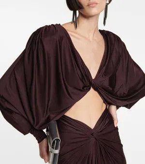 Saint Laurent Paris o1bcso1str1124 Gown in Coffee Size M / US 6-8 / IT 42-44 - 2 Thumbnail
