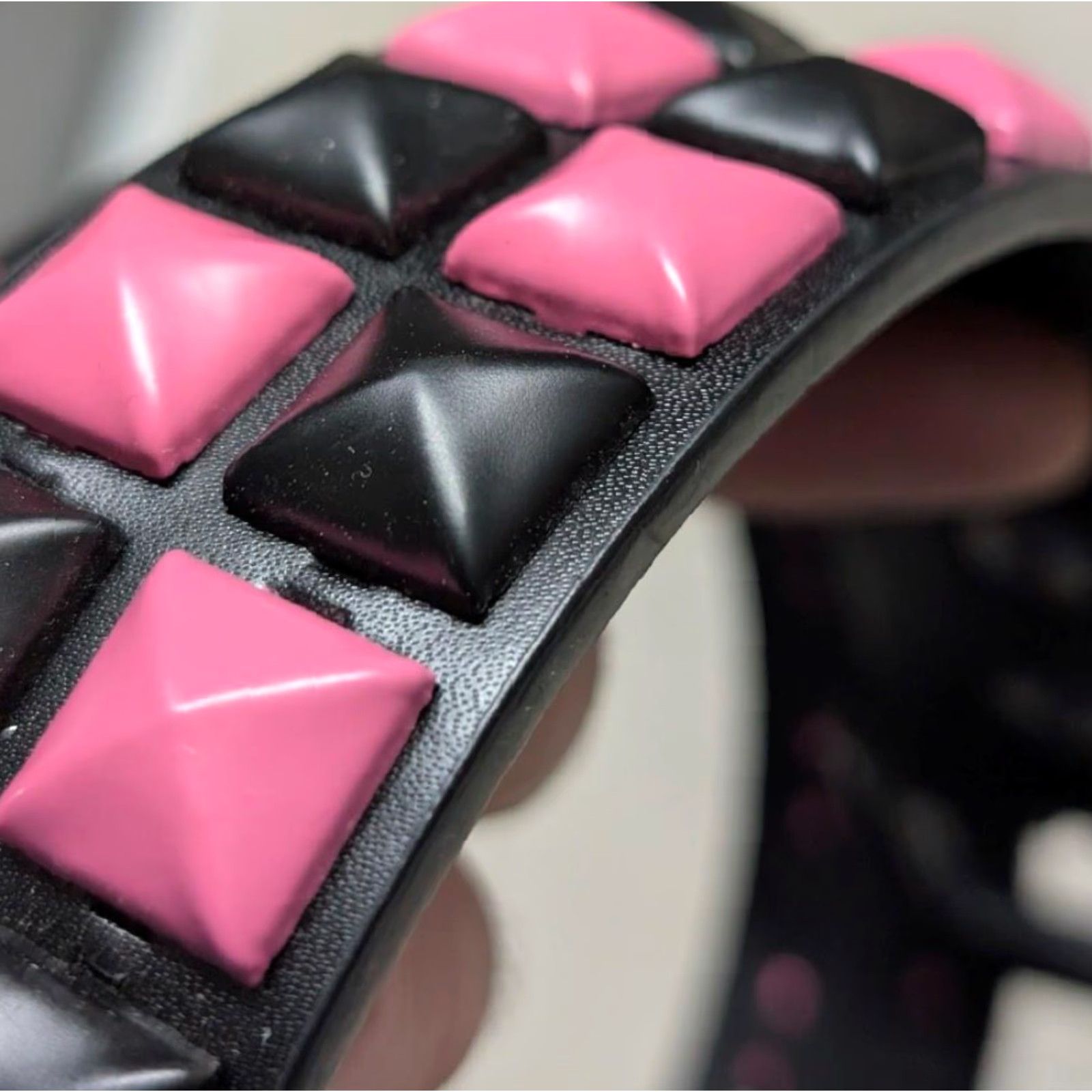 Vintage VINTAGE Y2K belt STUDDED pink black 32 Western Belt Mens Size 32 - 3 Thumbnail