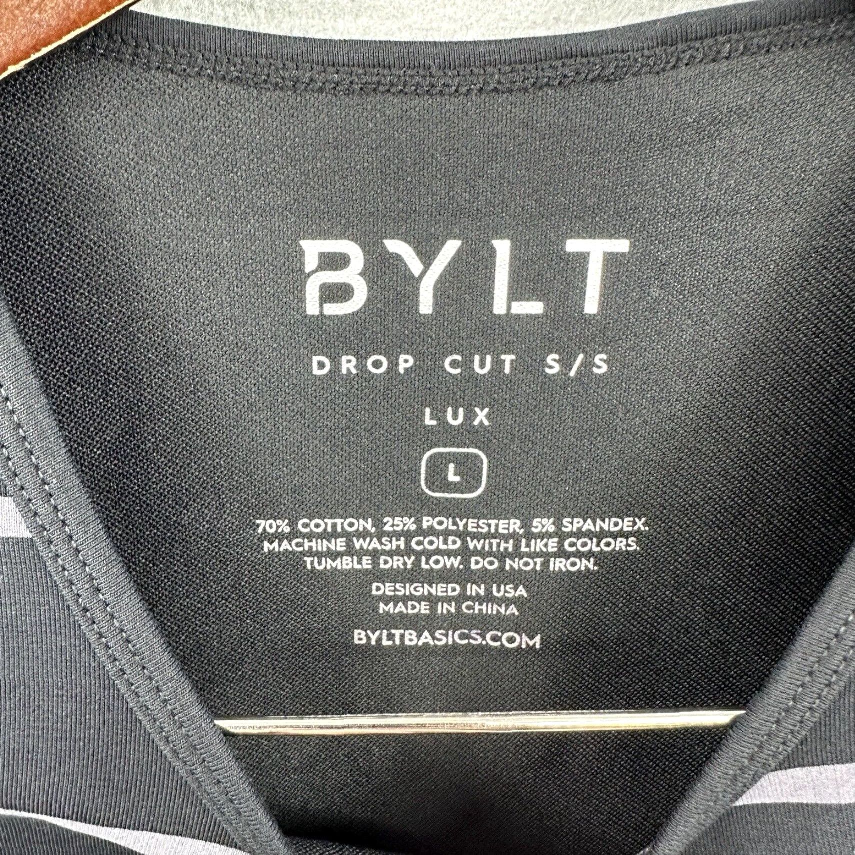 Vintage BYLT Lux Drop Cut Shirt Mens Large L Gray Striped Short Sleeve Curved Preppy Size US L / EU 52-54 / 3 - 5 Thumbnail