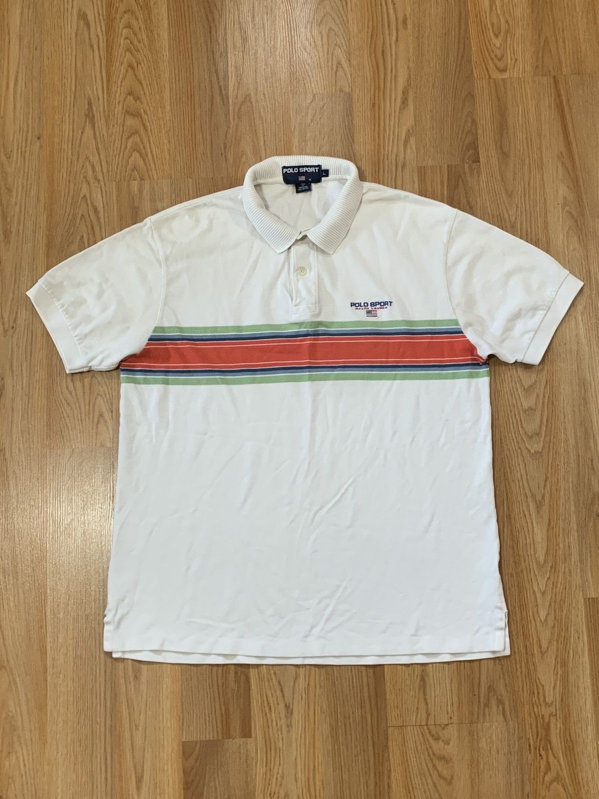 Polo Ralph Lauren SzL- Polo Sport Ralph Lauren Short Sleeve Aztec Stripe Polo Size US L / EU 52-54 / 3 - 1 Thumbnail