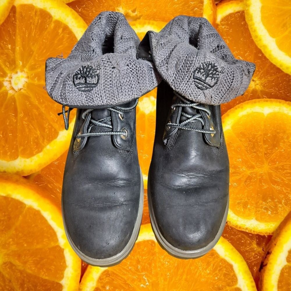 Timberland Timberland Roll Top Boots Leather Ankle Lace Up Casual Black Size US 7.5 / IT 37.5 - 6 Thumbnail