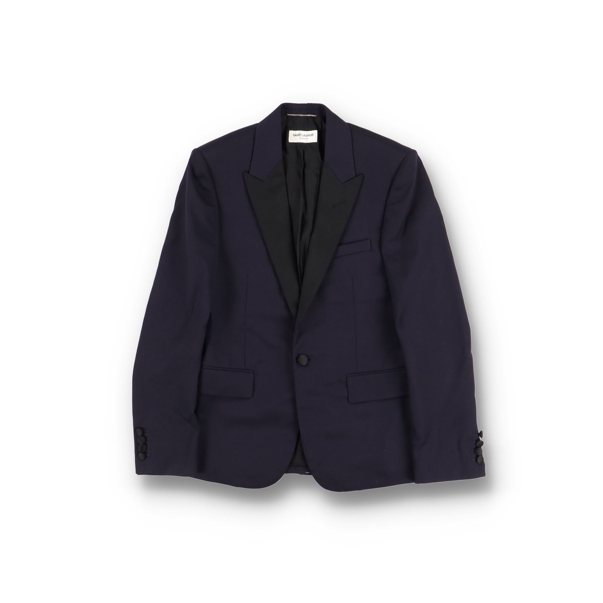 Saint Laurent Paris Navy Blue Peak Lapel Tuxedo Blazer Size US XS / EU 42 / 0 - 1 Thumbnail