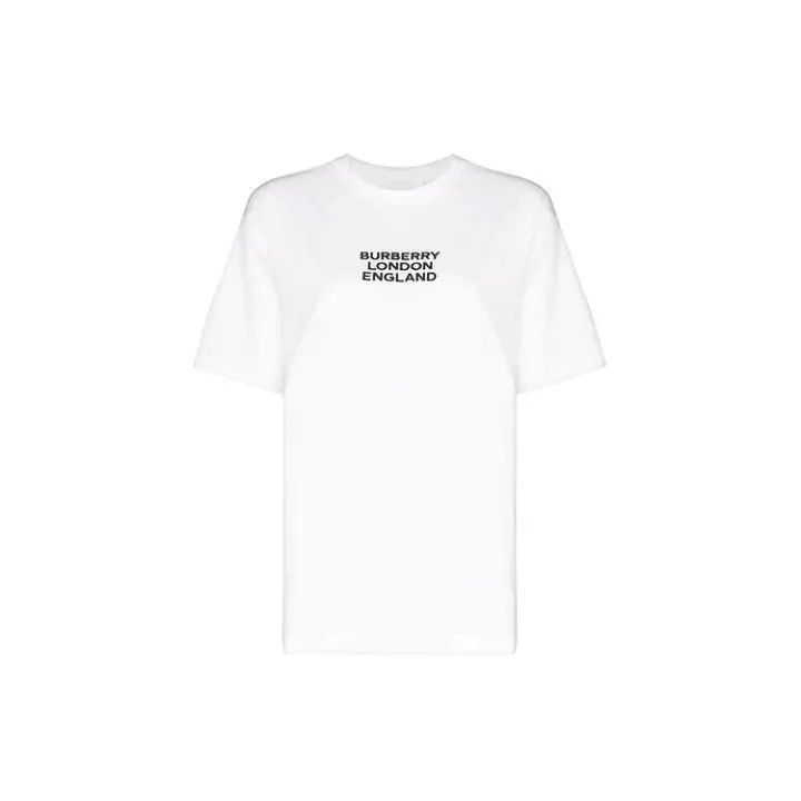 Burberry Burberry Embroidered Logo White T-shirt for Women 0079 Size XXL / US 16-18 / IT 52-54 - 1 Thumbnail