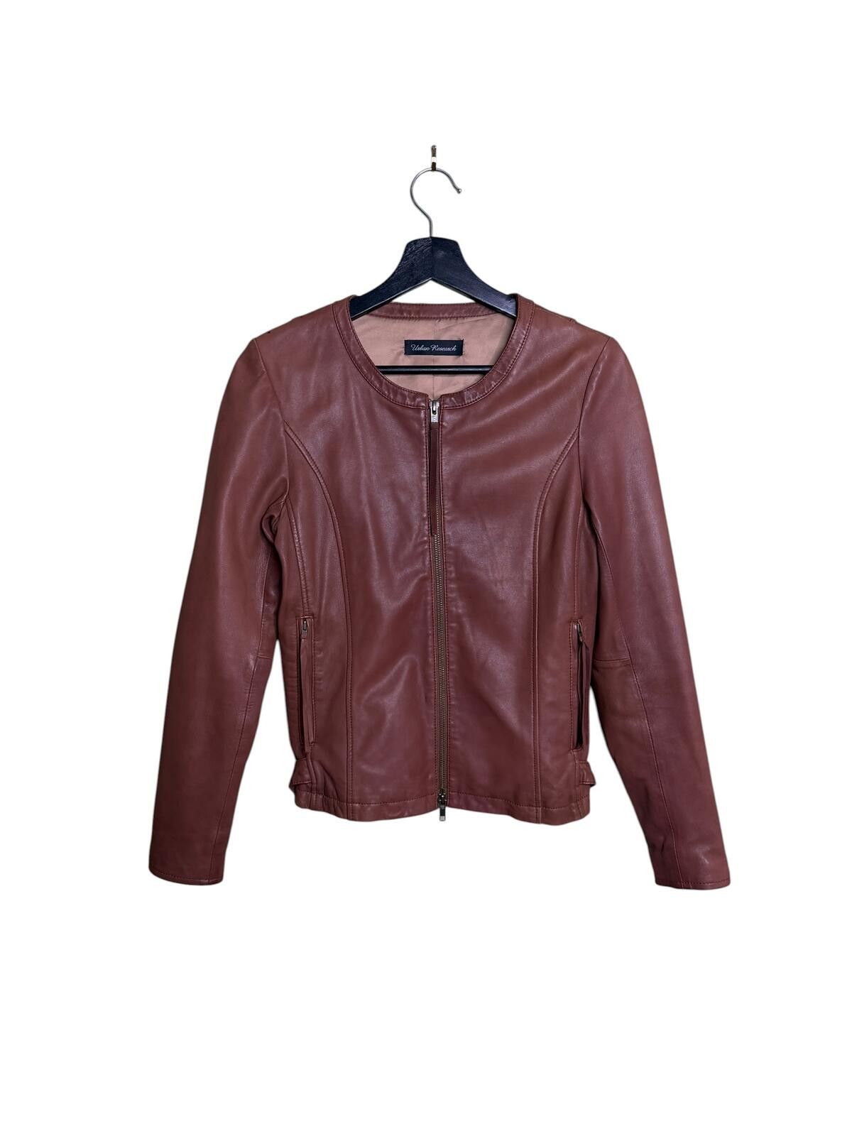 URBAN RESEARCH DOORS Urban Research sheepskin Jacket Brown Collarless Cropped Size XS / US 0-2 / IT 36-38 - 1 Thumbnail