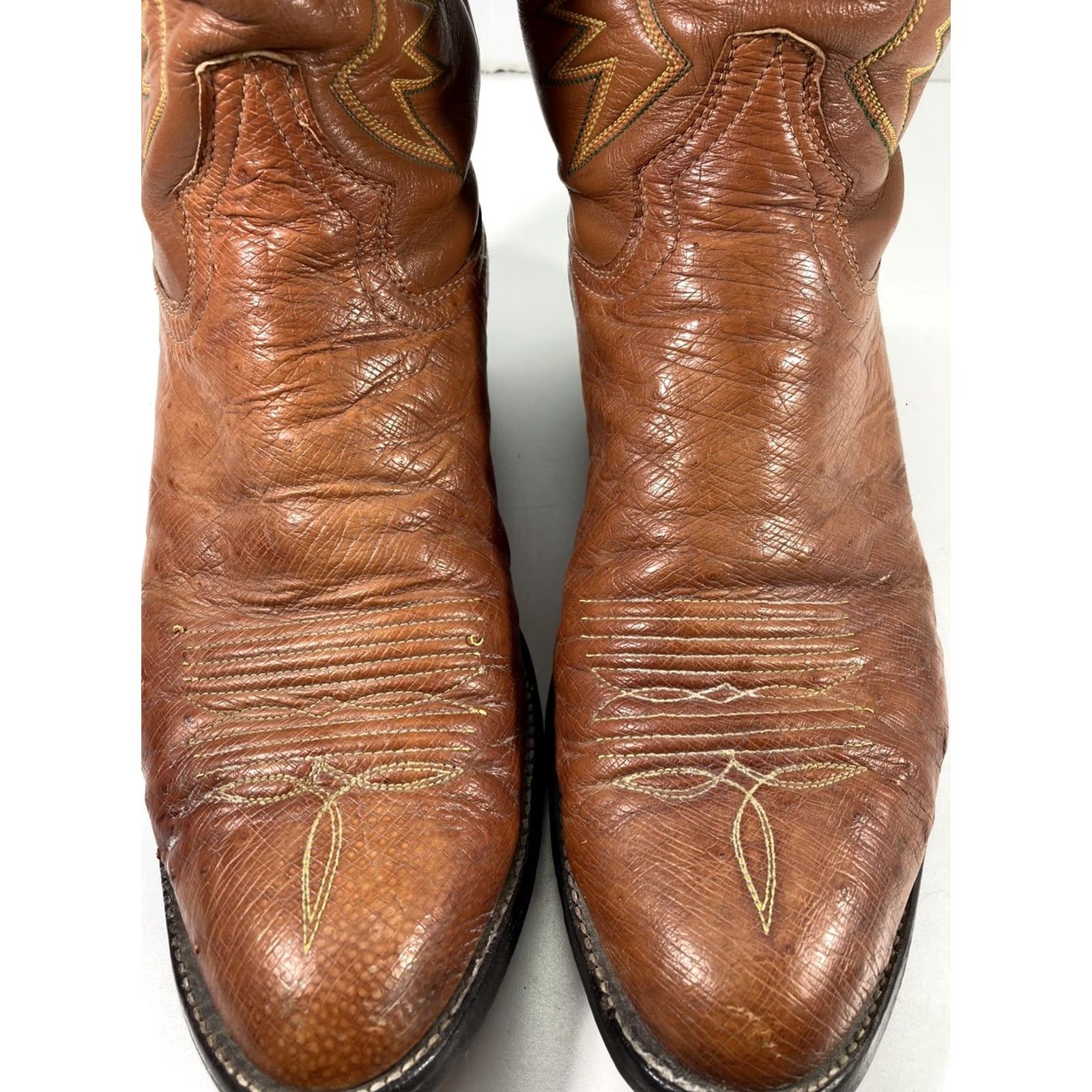 CO Adams Boot Co Smooth Ostrich Boots Men Size 10 D Peanut Brittle Western Vintage Boots Size US 10 / EU 43 - 3 Thumbnail