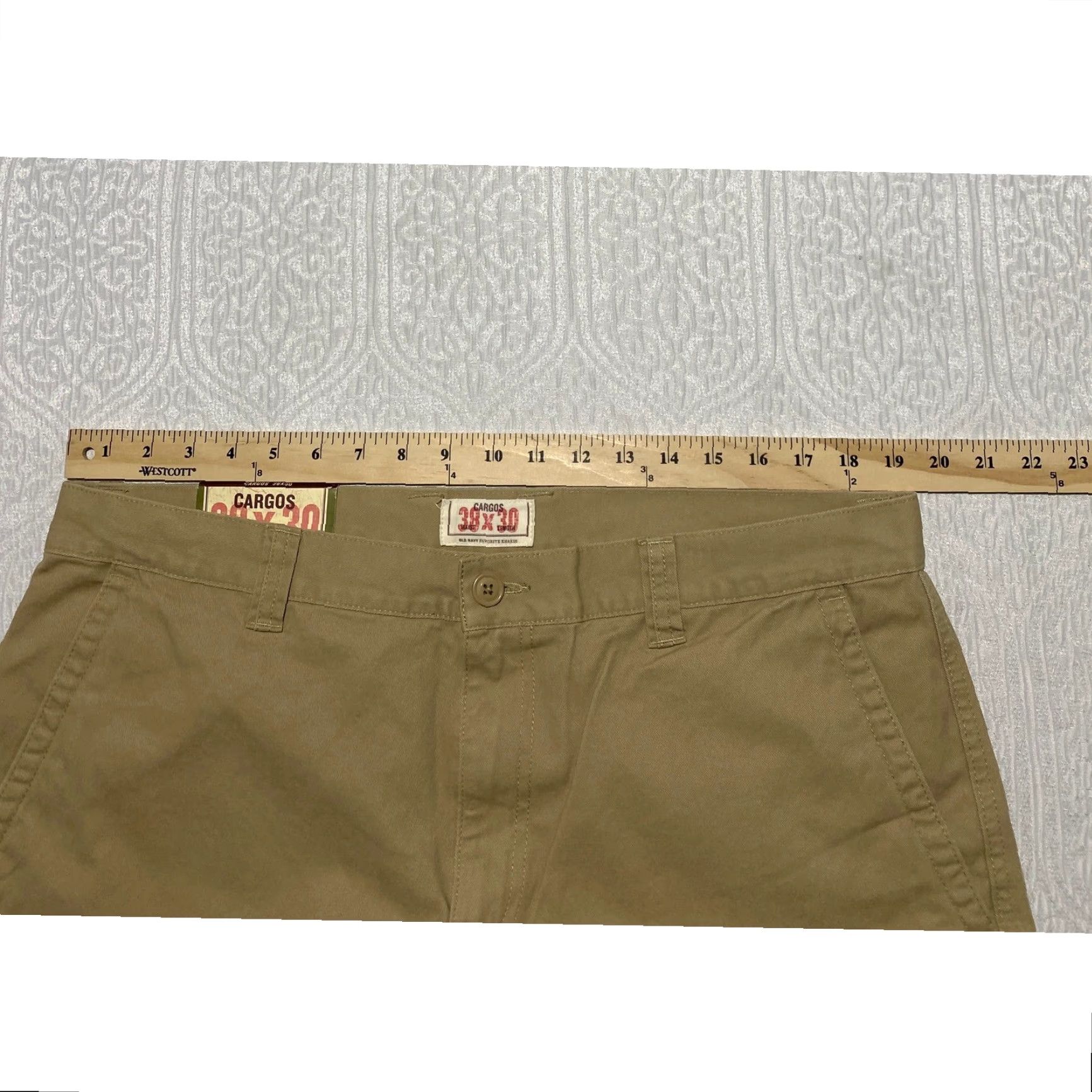 Old Navy Old Navy Cargo Pants Mens 38x30 Khaki Cotton Twill Relaxed Fit Size US 38 / EU 54 - 4 Thumbnail
