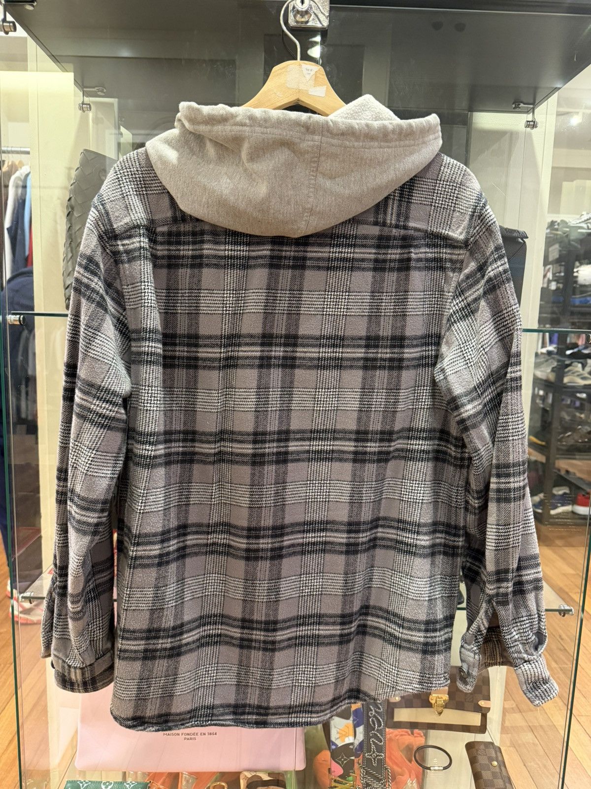 Supreme Supreme Flannel Hoodie - Grey Size US M / EU 48-50 / 2 - 2 Thumbnail