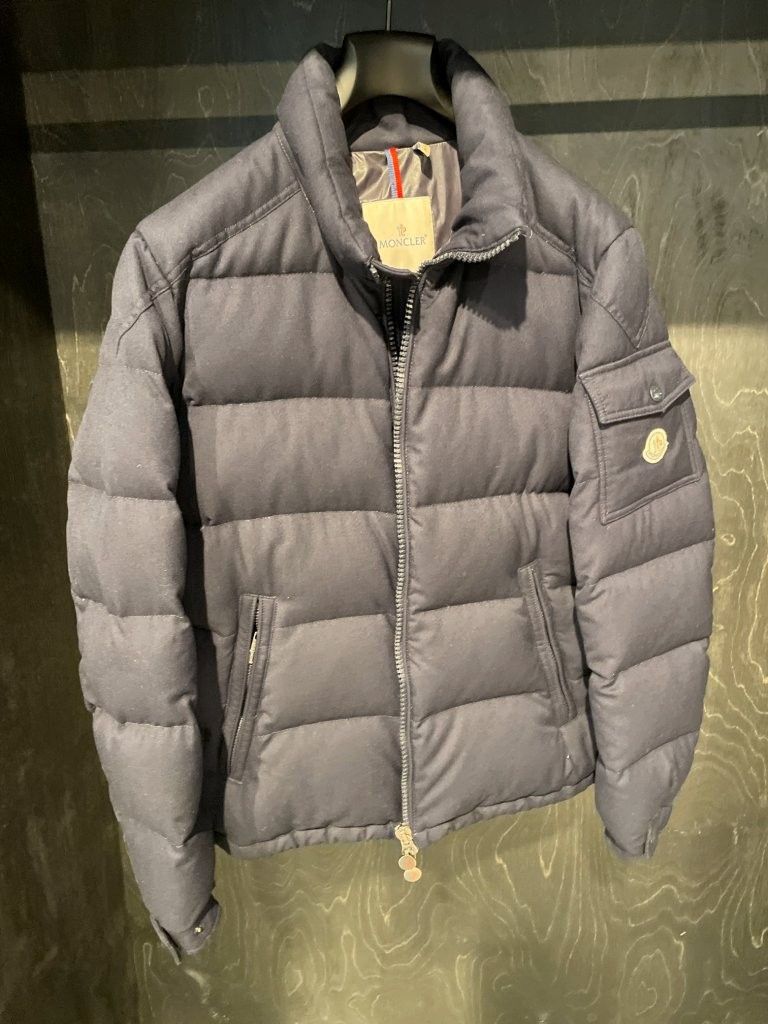 Moncler Moncler Montgenevre Hooded Wool Flannel Quilted Puffer Navy Size US L / EU 52-54 / 3 - 1 Thumbnail
