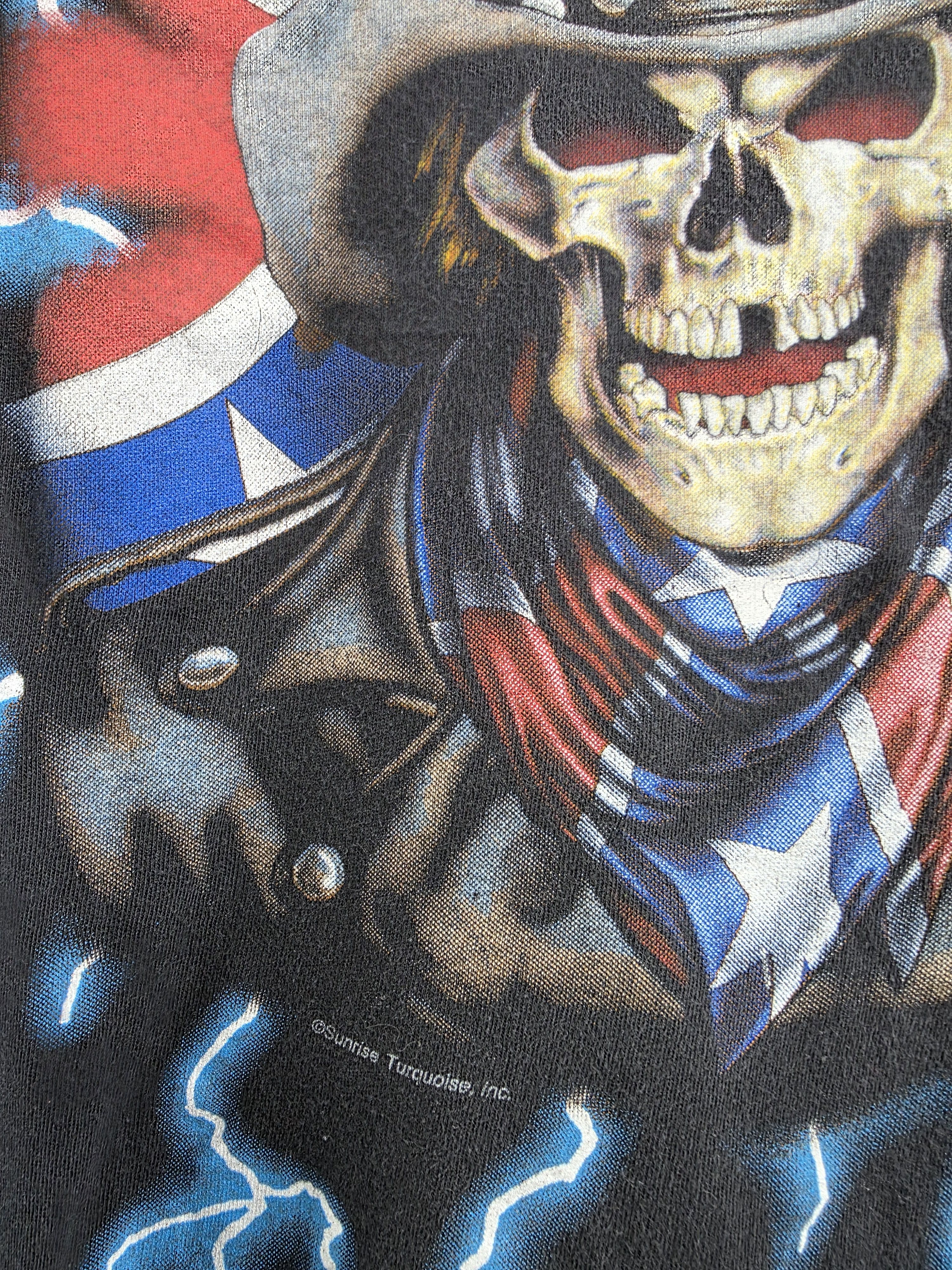 Harley Davidson × Vintage 90s American Thunder Confederate Flag 2XL 25" 29" Size US XXL / EU 58 / 5 - 3 Thumbnail