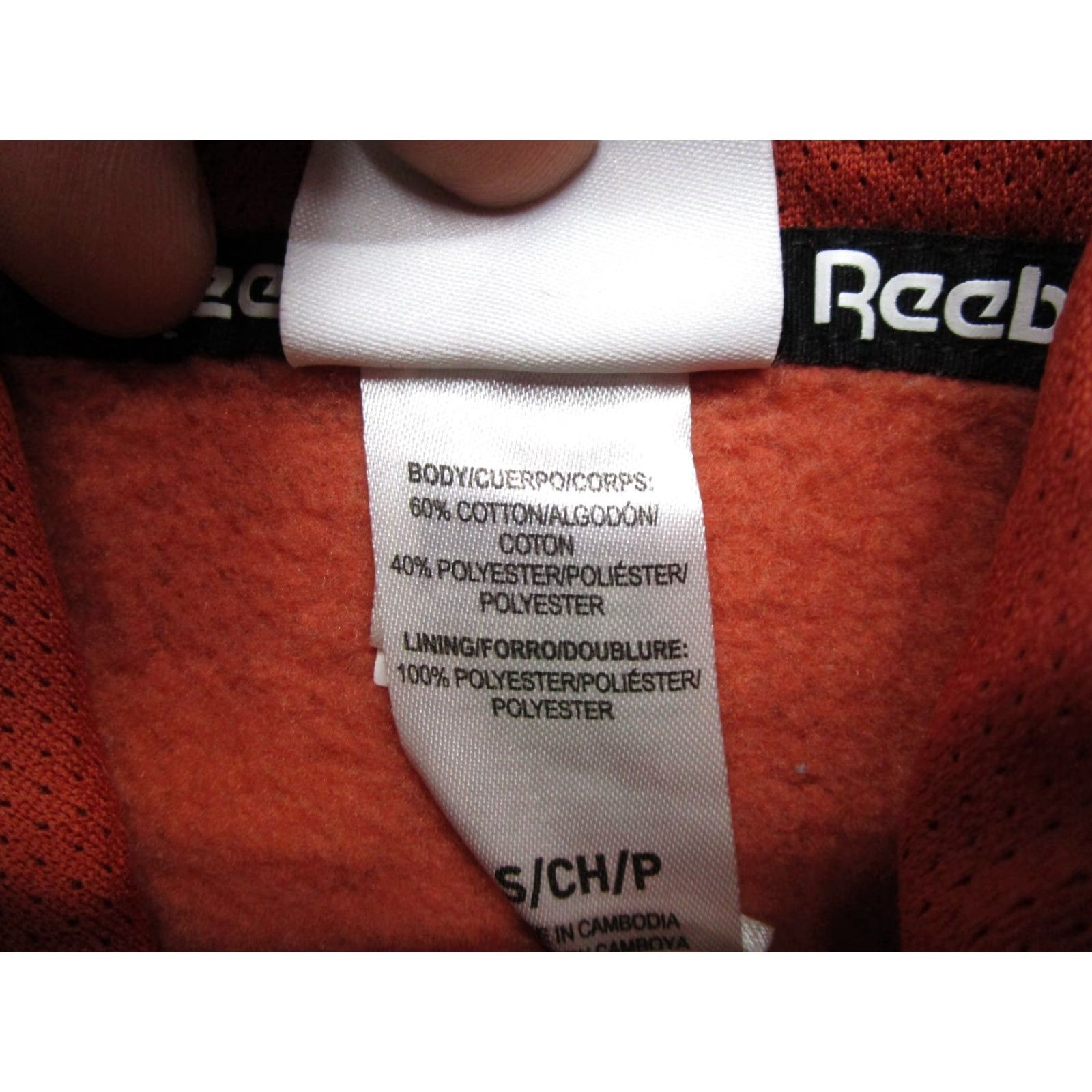 Reebok Reebok Pullover Hoodie Men Size S Orange Kangaroo Pocket Stretch Sweatshirt Size US S / EU 44-46 / 1 - 4 Thumbnail