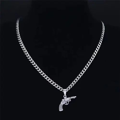 Jewelry Punk Gun Pendant Necklaces Size ONE SIZE - 1 Thumbnail