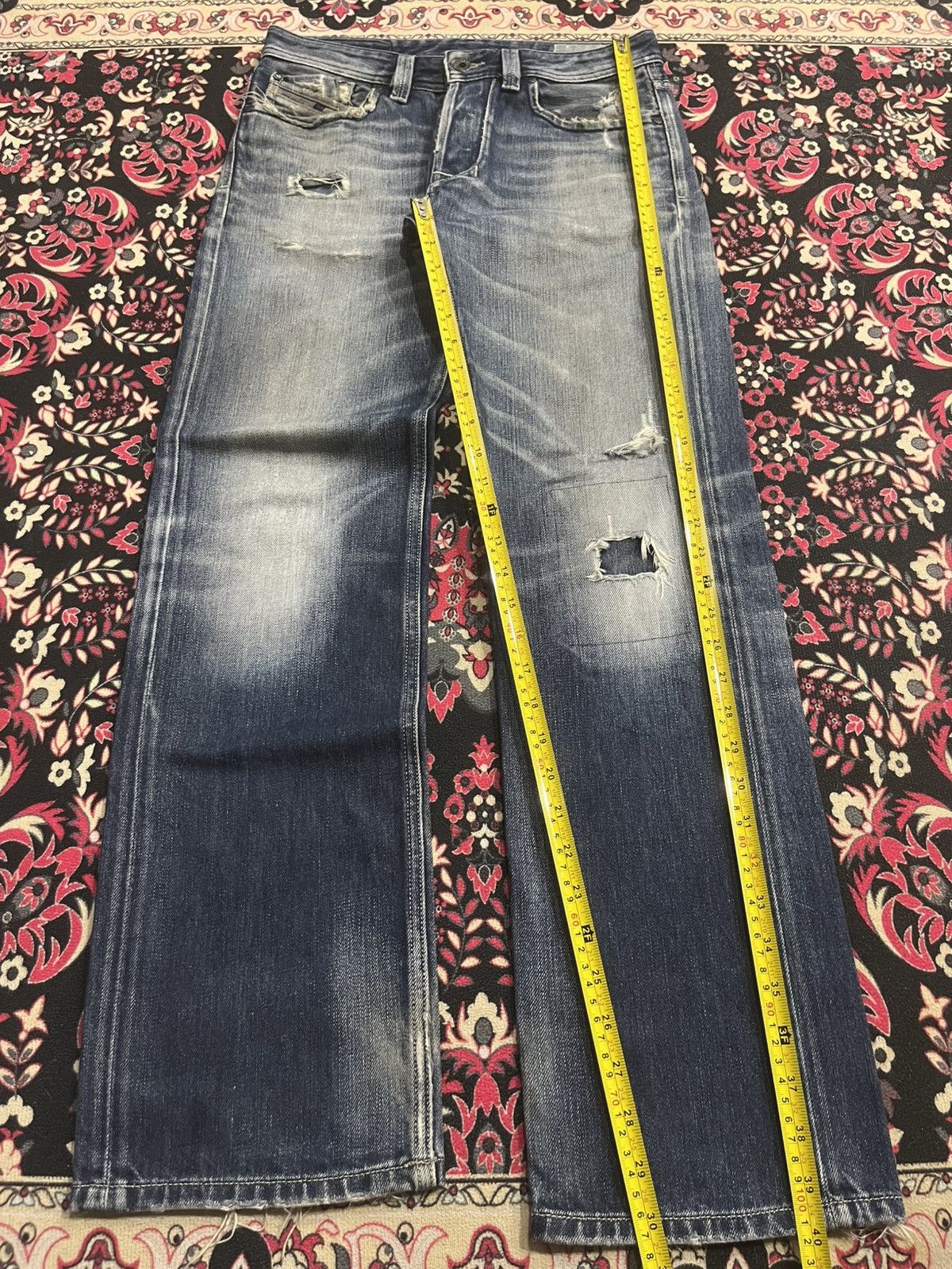 Diesel ⚡️Ripped⚡️Vintage Diesel Blue Eyecons 2010/2 Edition Blue Jean Size US 28 / EU 44 - 13 Thumbnail