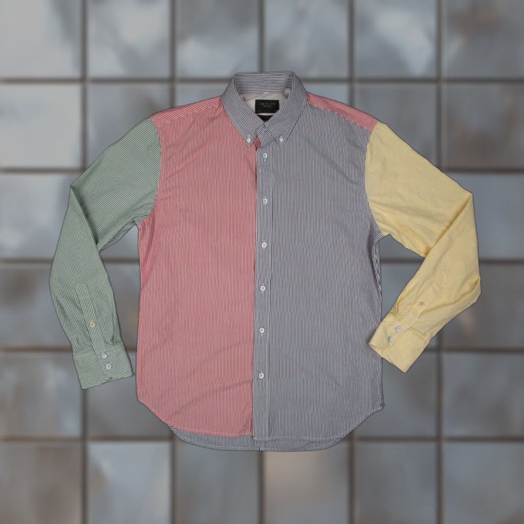 Rag & Bone RAG & BONE Men's Medium Multicolor Striped Long Sleeve Button-Up Shirt Slim Fit Casual Size US M / EU 48-50 / 2 - 1 Thumbnail