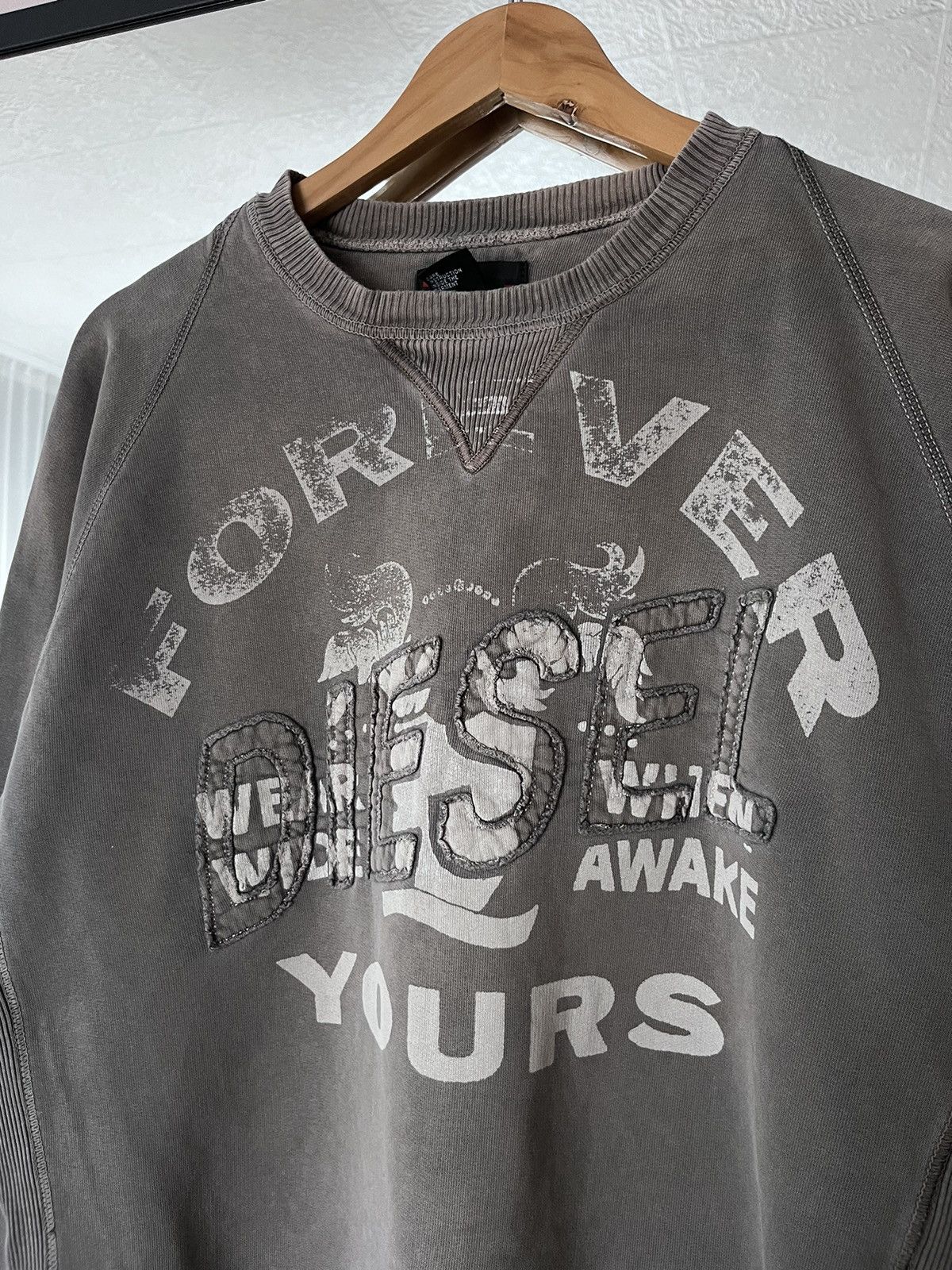 Diesel × Vintage DIESEL AVANT GARDE SWEATSHIRT VINTAGE FADED GREY DISTRESSED Size US XL / EU 56 / 4 - 2 Thumbnail