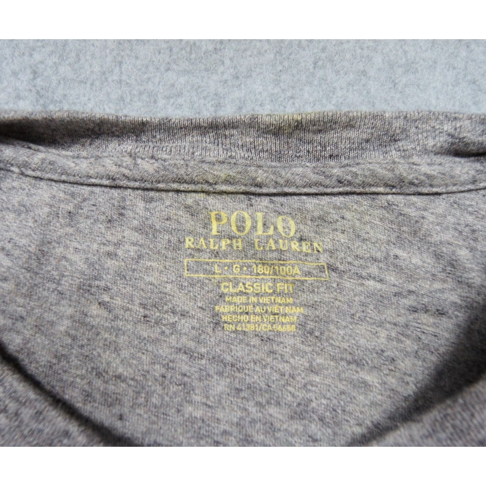 Polo Ralph Lauren Polo Ralph Lauren Shirt Mens Large Gray Crewneck Short Sleeve Classic Fit Pony Size US L / EU 52-54 / 3 - 6 Thumbnail