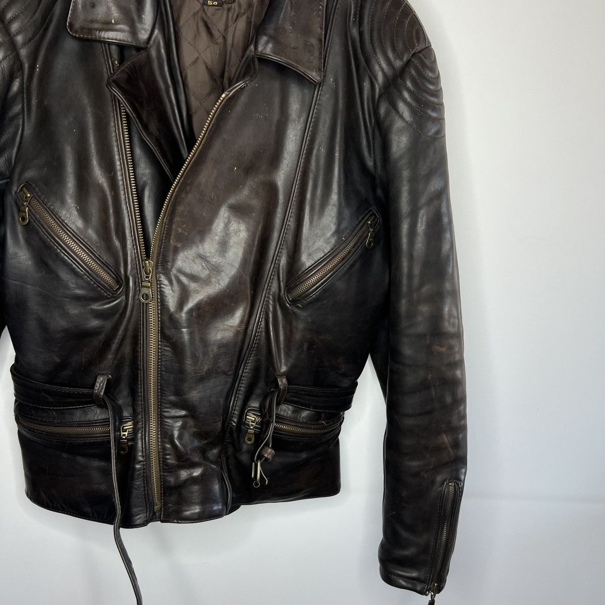 Vintage Moto Vintage Racing Leather Jacket Ramones Biker 90s Punk Size US L / EU 52-54 / 3 - 3 Thumbnail