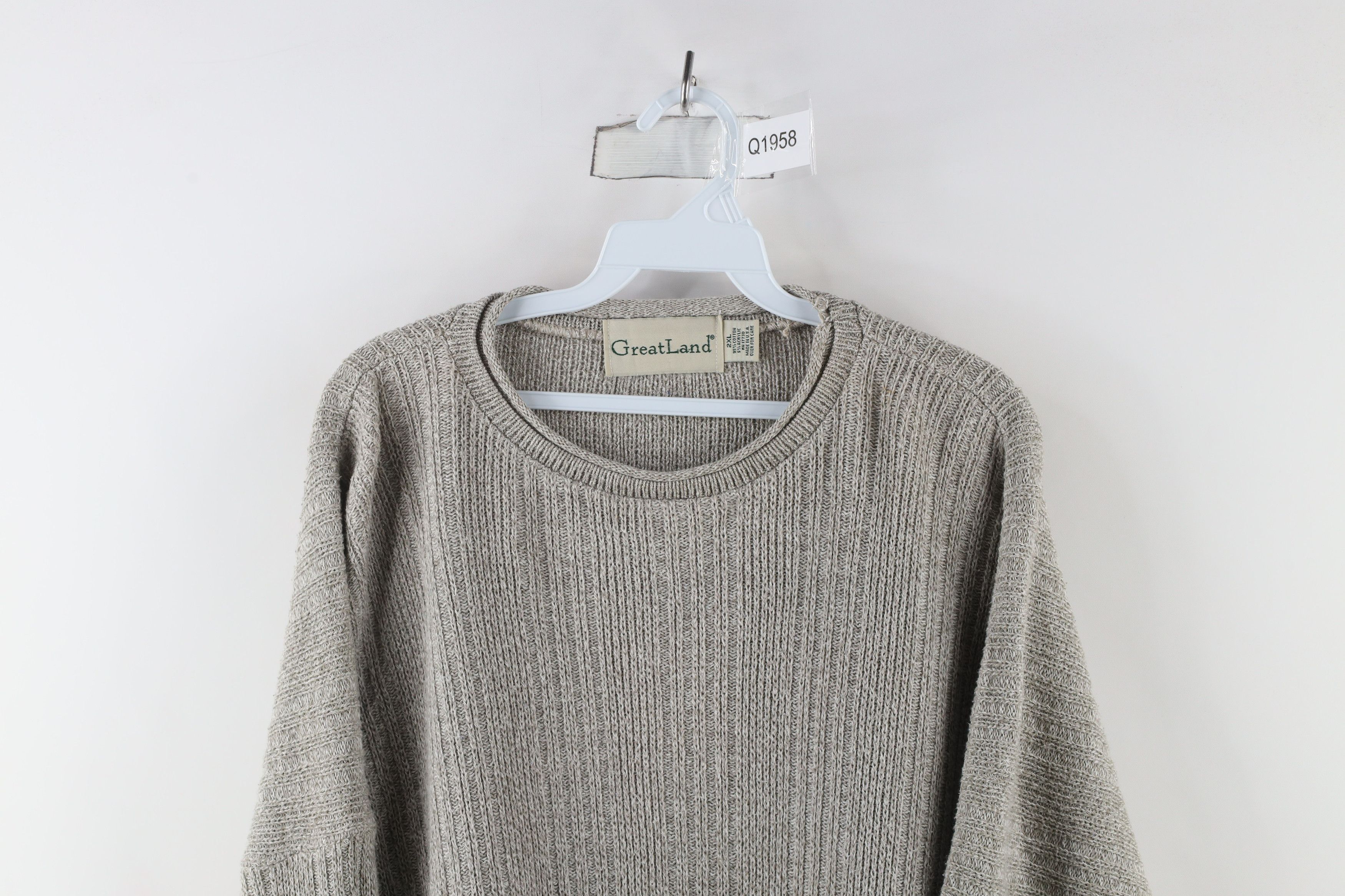 Vintage Vintage 90s Streetwear Blank Marled Ribbed Knit Sweater Size US XXL / EU 58 / 5 - 2 Thumbnail