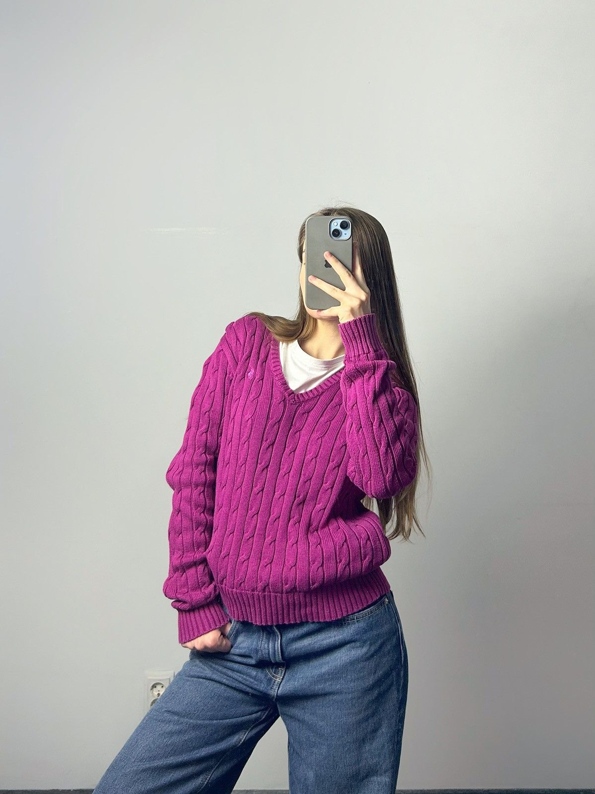 Vintage Sweater knit Polo Ralph Lauren PRL Purple vintage Medium Size M / US 6-8 / IT 42-44 - 3 Thumbnail