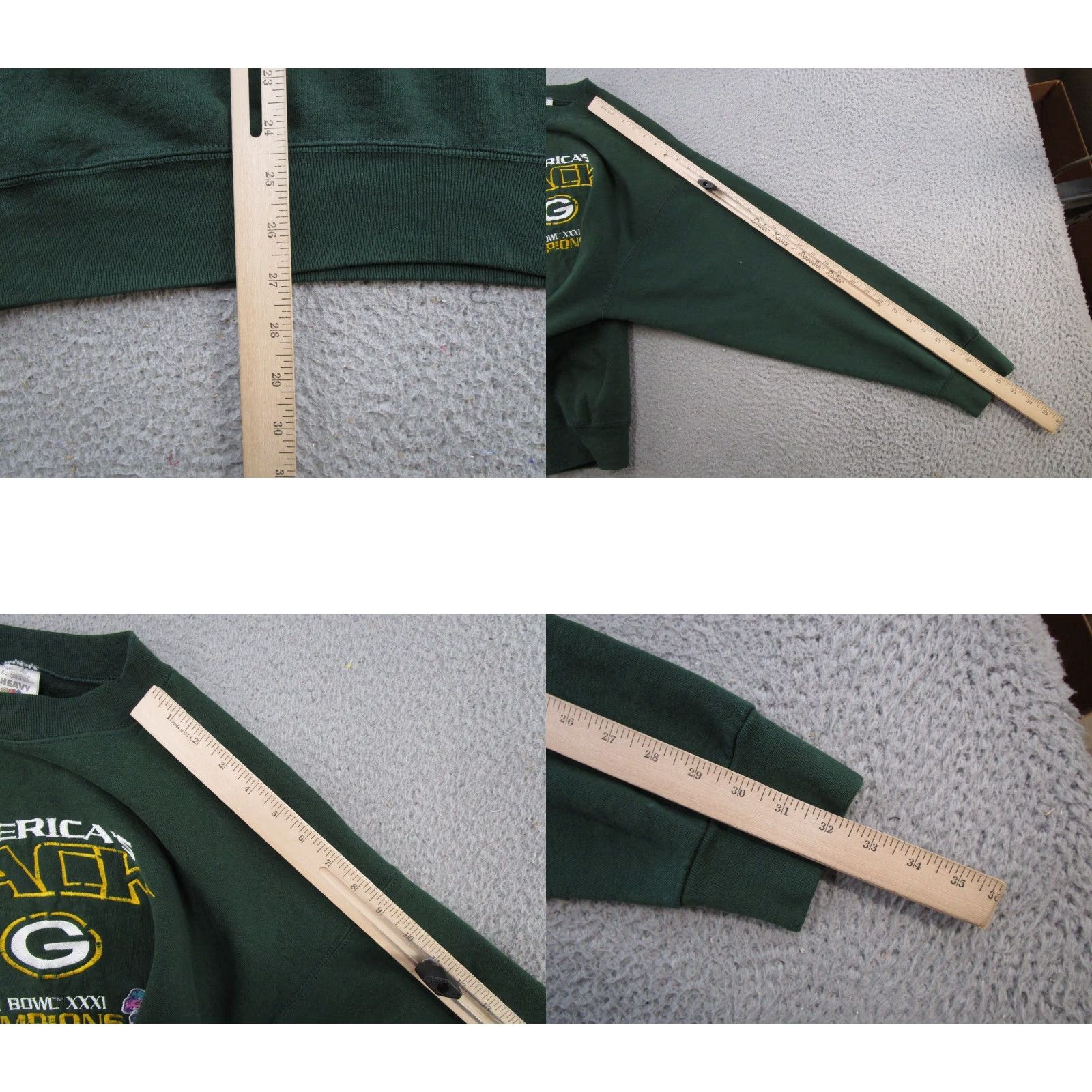 Fruit Of The Loom VINTAGE 90s Green Bay Packers Americas Pack Super Bowl XXXI Sweatshirt XL Green Nike? Size US XL / EU 56 / 4 - 8 Thumbnail