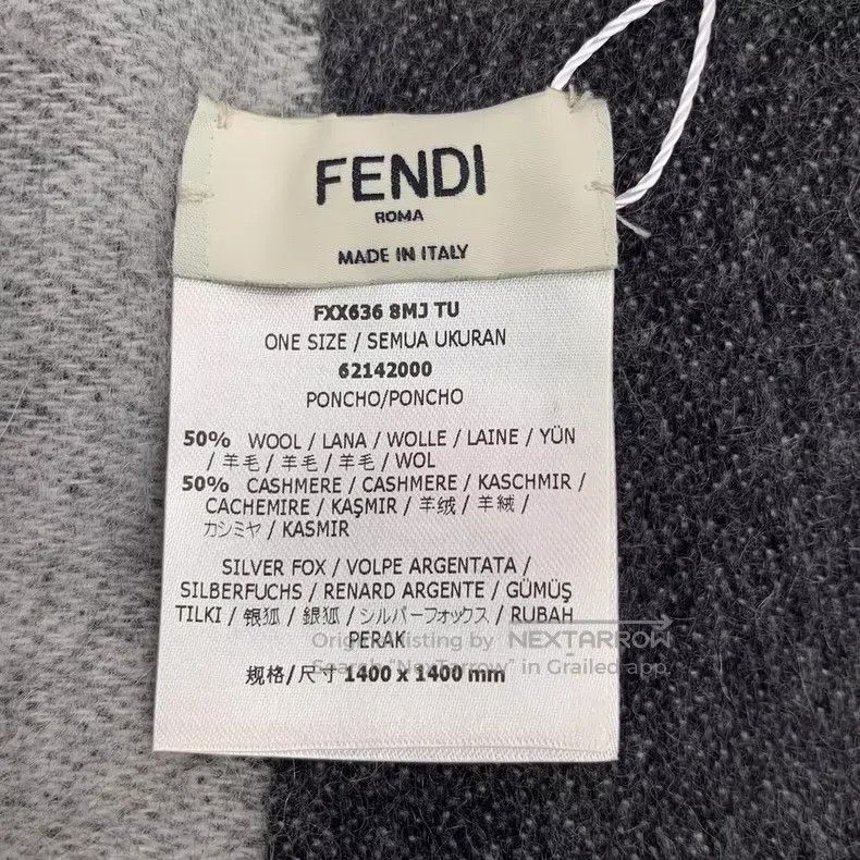 Fendi Fendi size 1400*1400mm Gray Fur Collar Fringe Wool Cloak Sh Size M / US 6-8 / IT 42-44 - 5 Thumbnail
