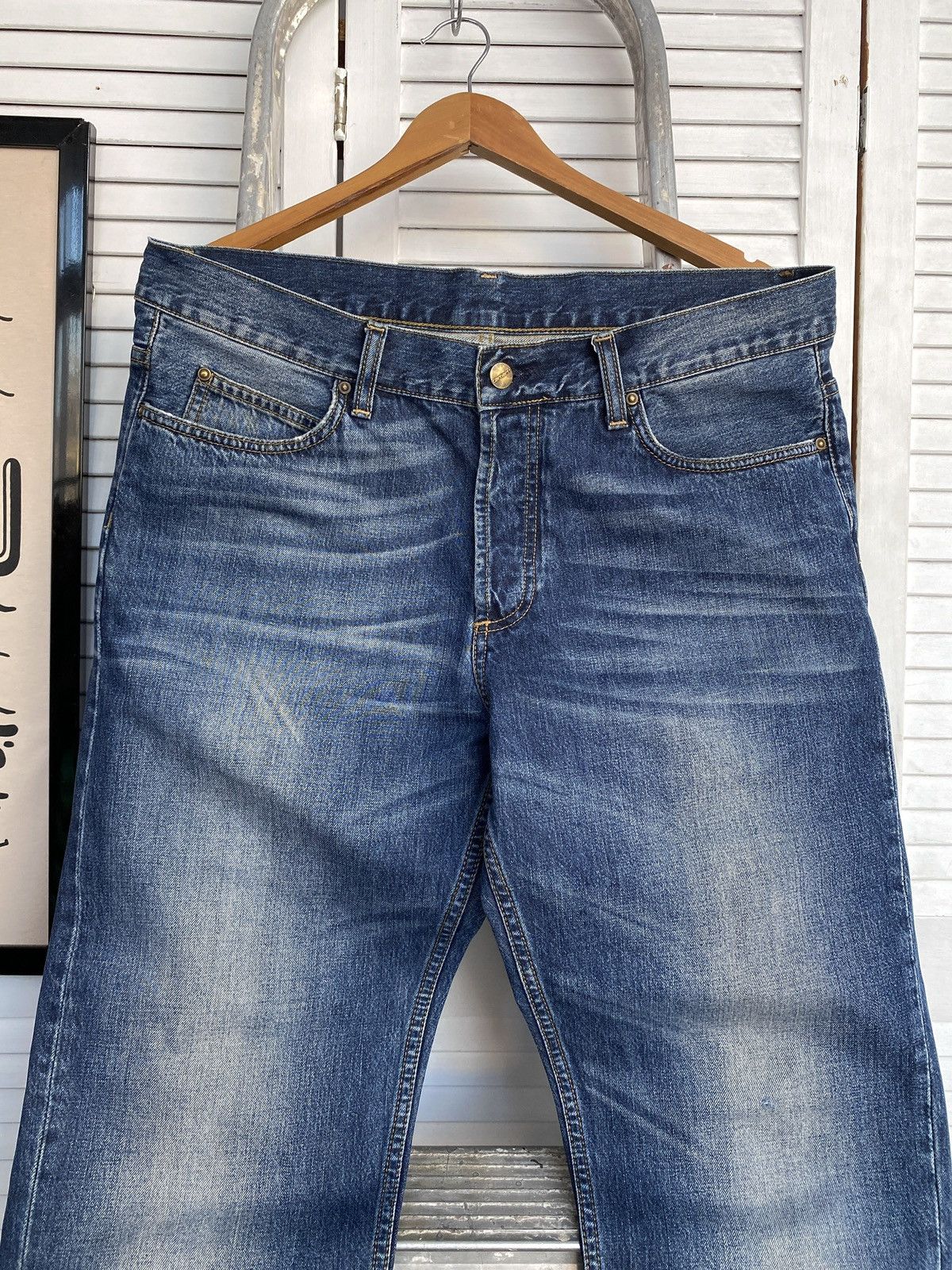 Carhartt × Vintage Carhartt Wip Texas Pants Faded Denim Jeans Vintage Style Size US 33 - 3 Thumbnail