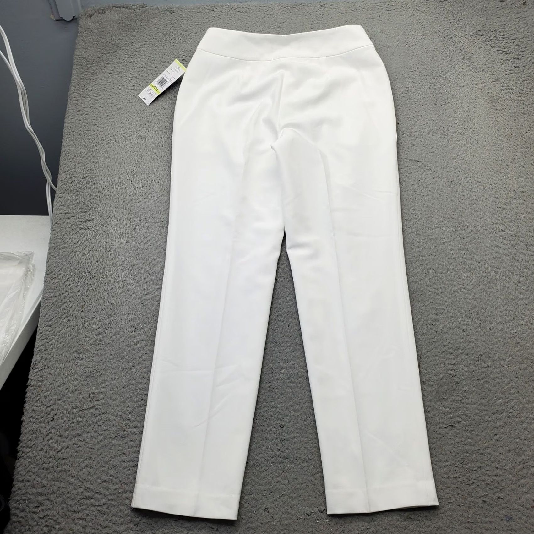 Evan Picone Evan-Picone Black Label Pants Womens 4 White Stretch Flat Front Straight Fit Shirt Shoes? Size 27" / US 4 / IT 40 - 2 Thumbnail
