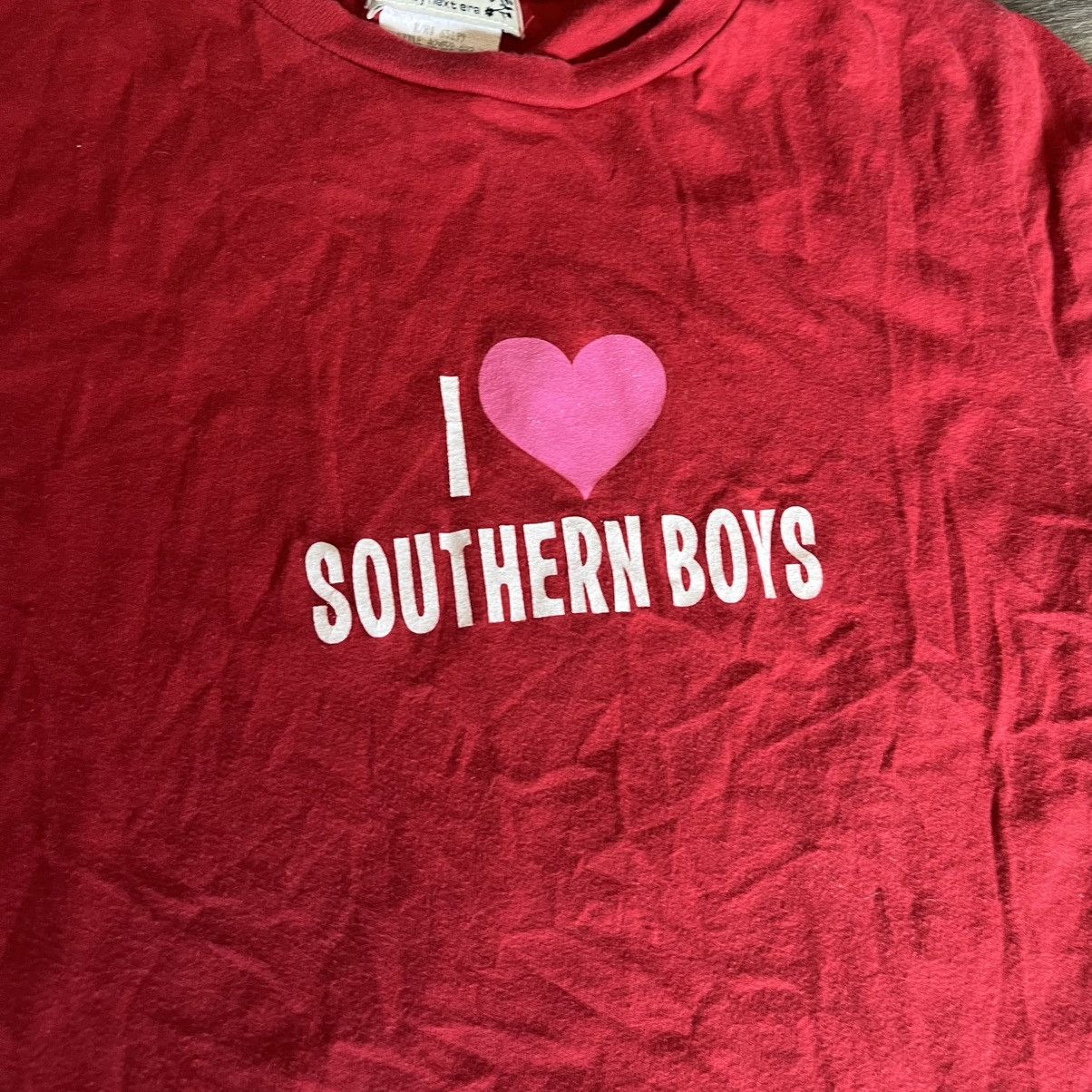 Vintage Vintage Y2K I Heart <3 Love Southern Boys Humor Logo T Shirt Size S / US 4 / IT 40 - 4 Thumbnail