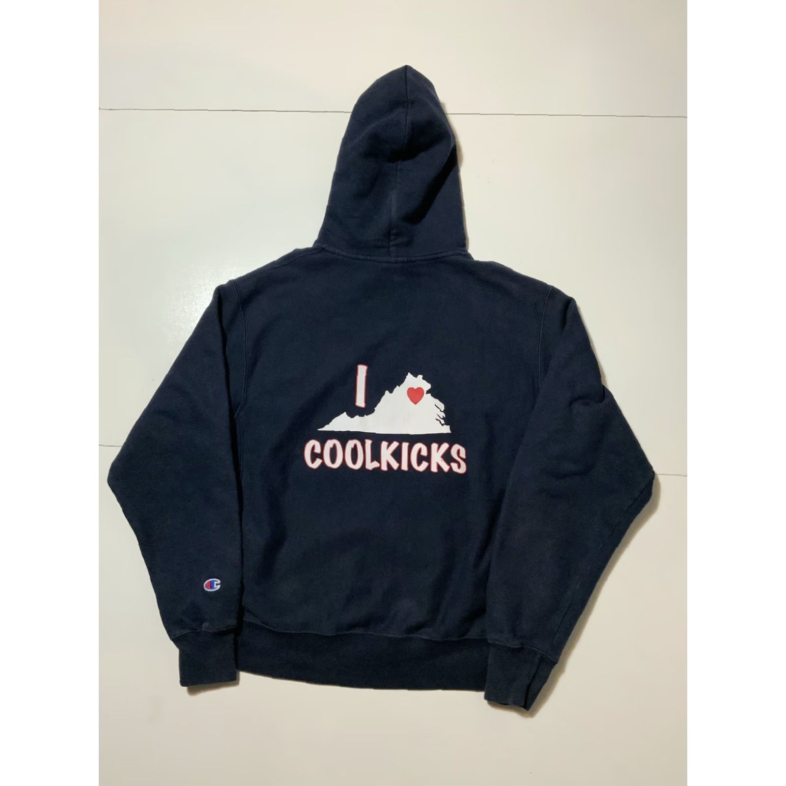 Champion Champion Reverse Weave I Love CoolKicks Graphic Navy Blue Pullover Hoodie Sz. L Mens Blue Size US L / EU 52-54 / 3 - 2 Thumbnail