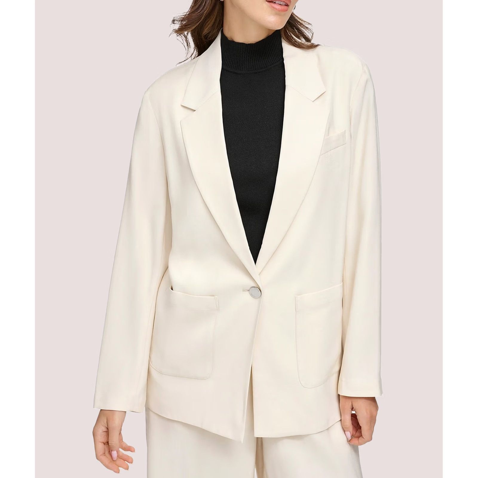 DKNY DKNY Womens Patch Pocket One Button Blazer Jacket, khaki, XL Size XL / US 12-14 / IT 48-50 - 1 Thumbnail