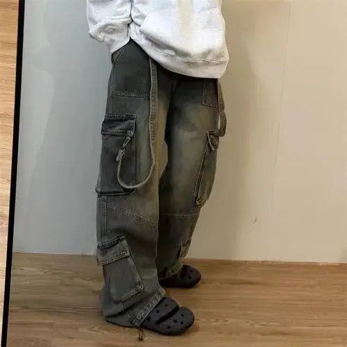 Japanese Brand × Jean Vintage washed multi-pocket rare wide leg jeans Size US 32 / EU 48 - 3 Thumbnail