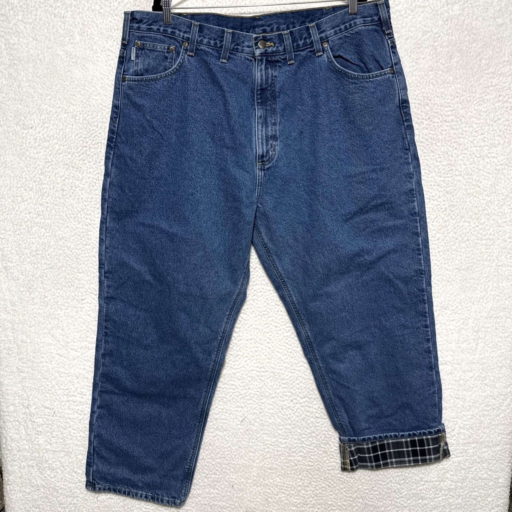 Carhartt NWT Carhartt Jeans Mens 44x30 Relaxed Denim Blue 5-Pocket Button Zip Medium Wash Straight Men Size US 44 / EU 60 - 2 Thumbnail