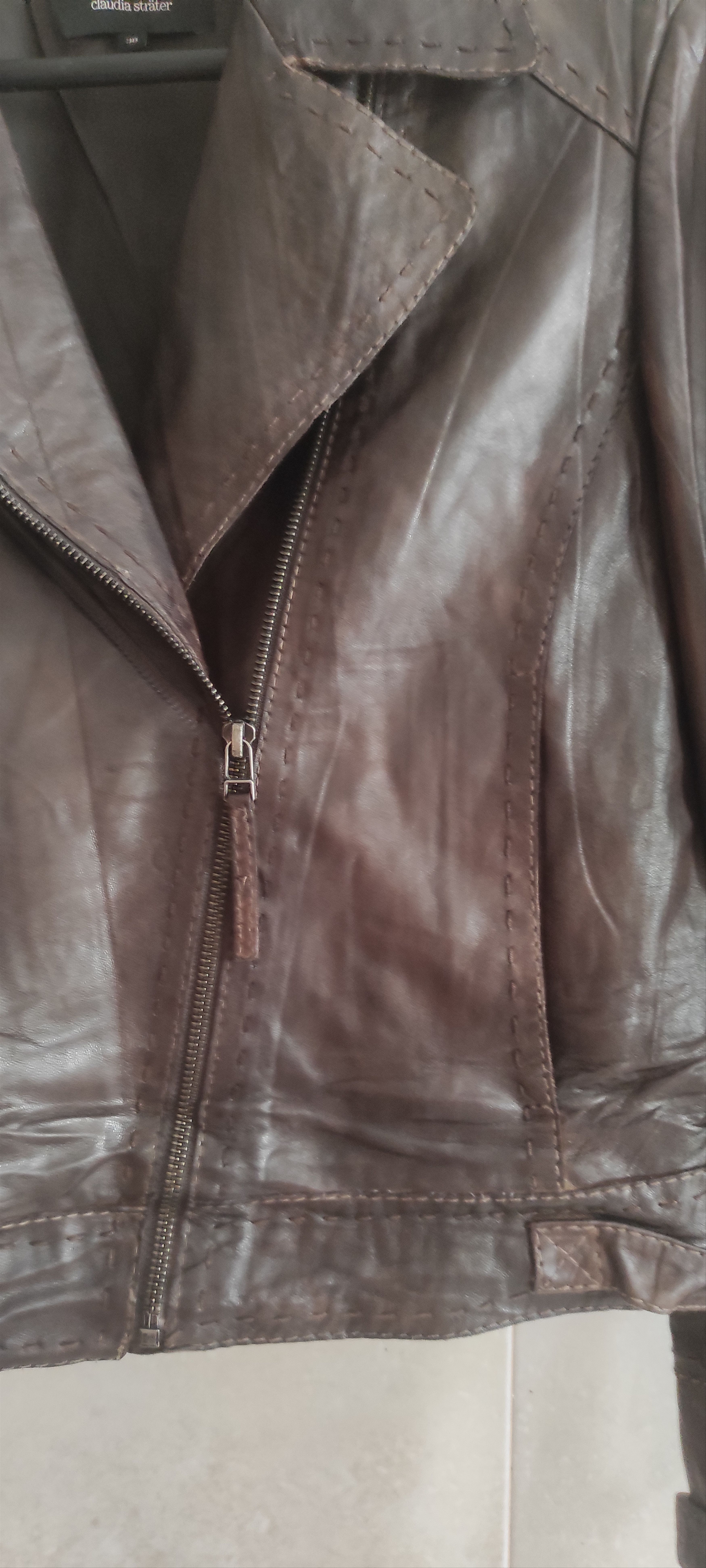Genuine Leather Claudia Strater Genuine Soft Leather Biker Jacket Brown Size S / US 4 / IT 40 - 17 Thumbnail
