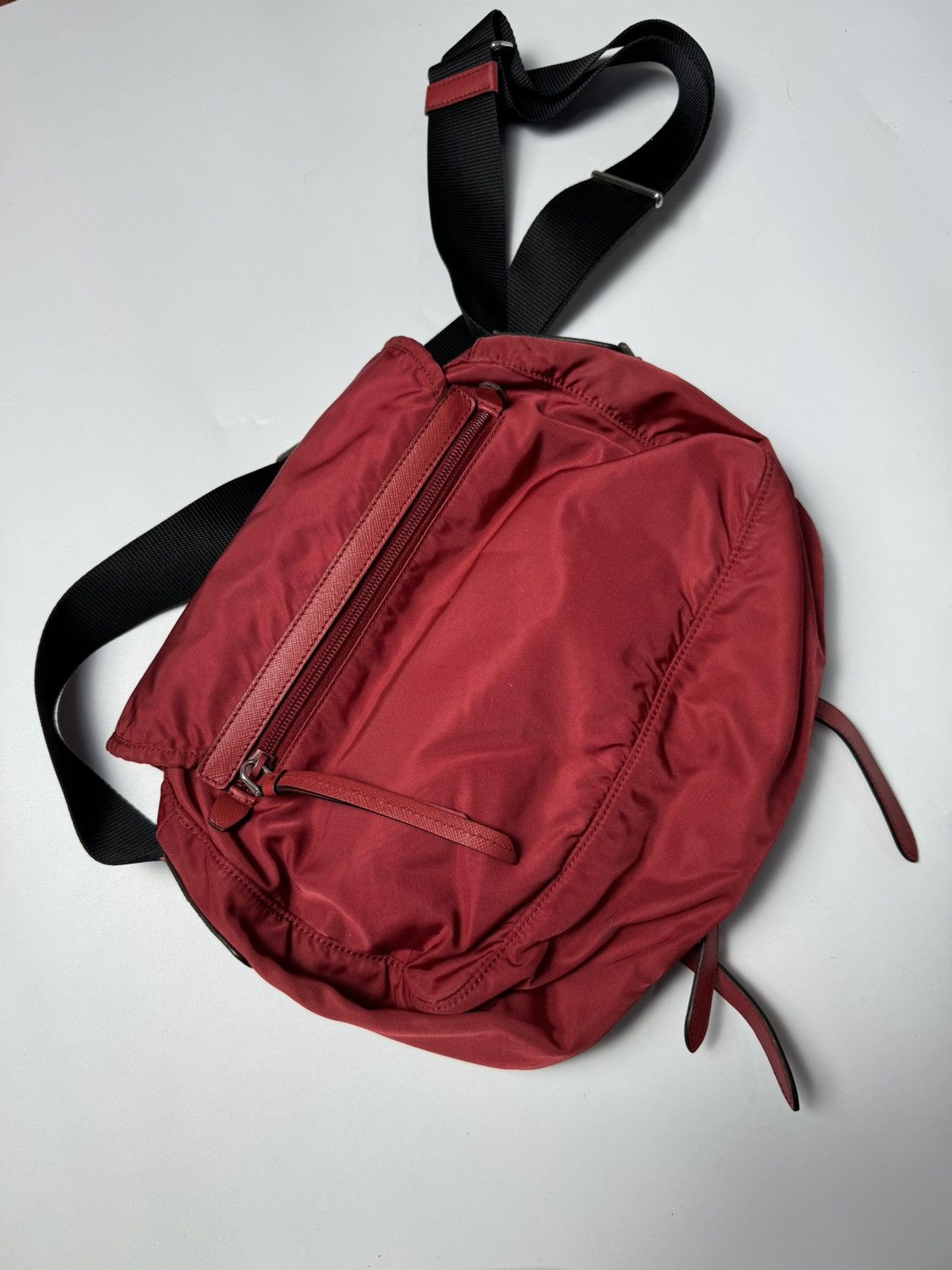 Prada Prada | Red & Black | Nylon Messenger Bag | Size ONE SIZE - 6 Thumbnail