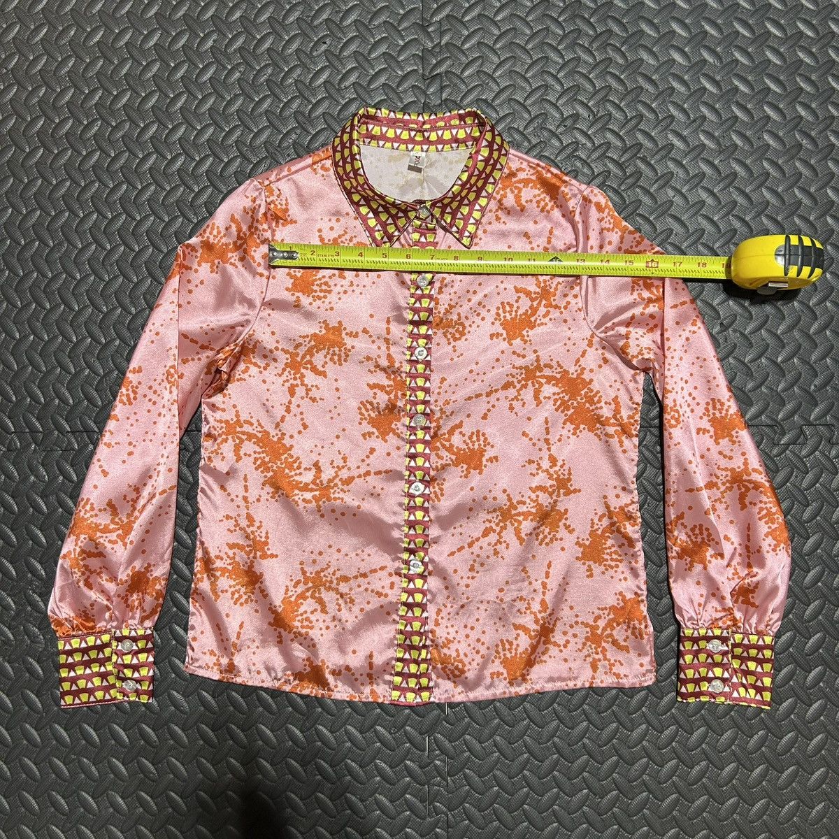 Other OC Order Plus Silky Button Down Shirt Geometric Womens Small Size S / US 4 / IT 40 - 6 Thumbnail