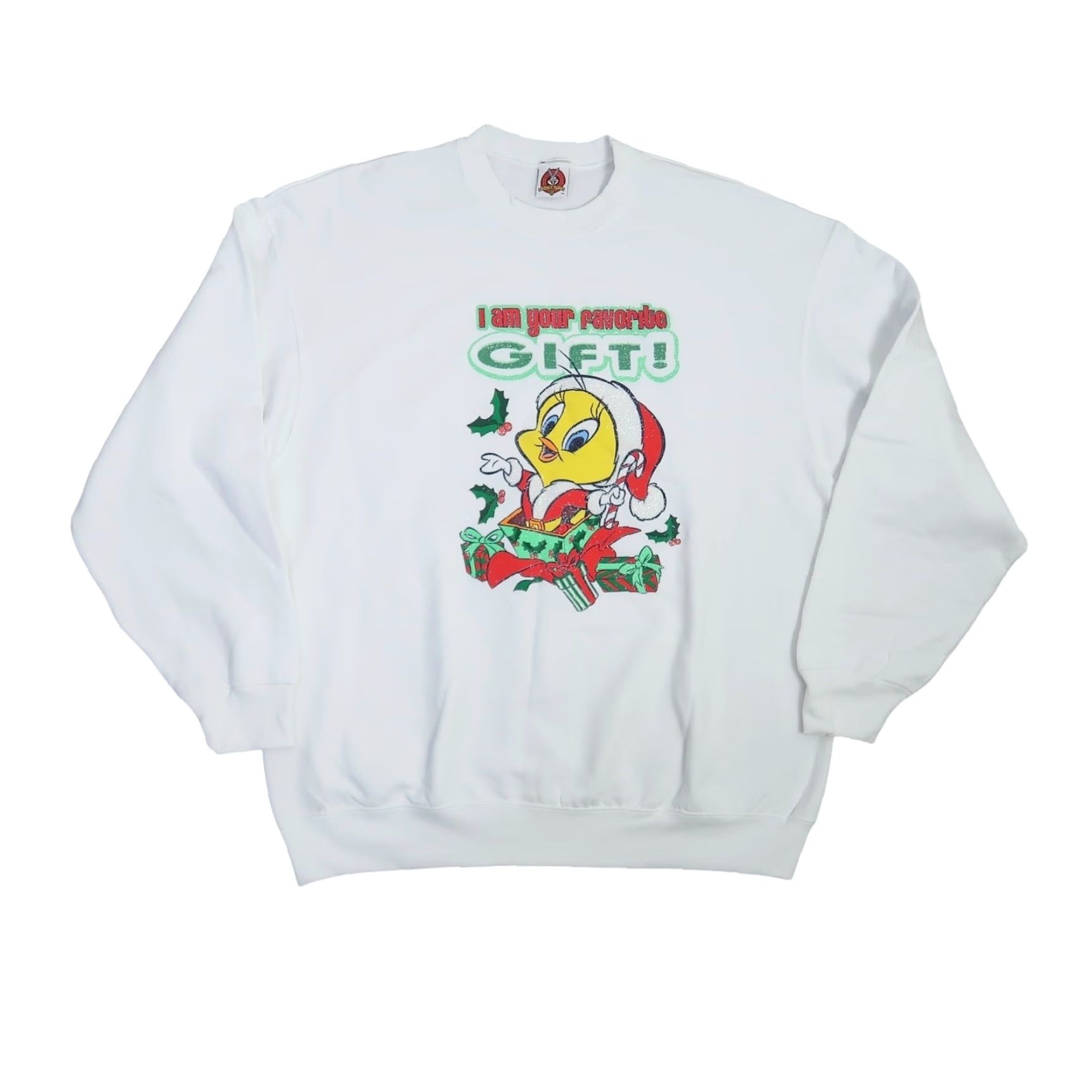 Vintage VINTAGE 90s Looney Tunes Tweety Bird Christmas Sweatshirt White 2XL Women Crew Neck Pullover Size XXL / US 16-18 / IT 52-54 - 2 Thumbnail