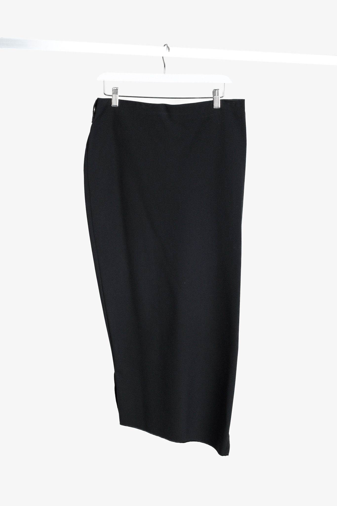 Other High Use Black Tech Asymmetrical Zip Midi Skirt Size 34" / US 12 / IT 48 - 7 Thumbnail